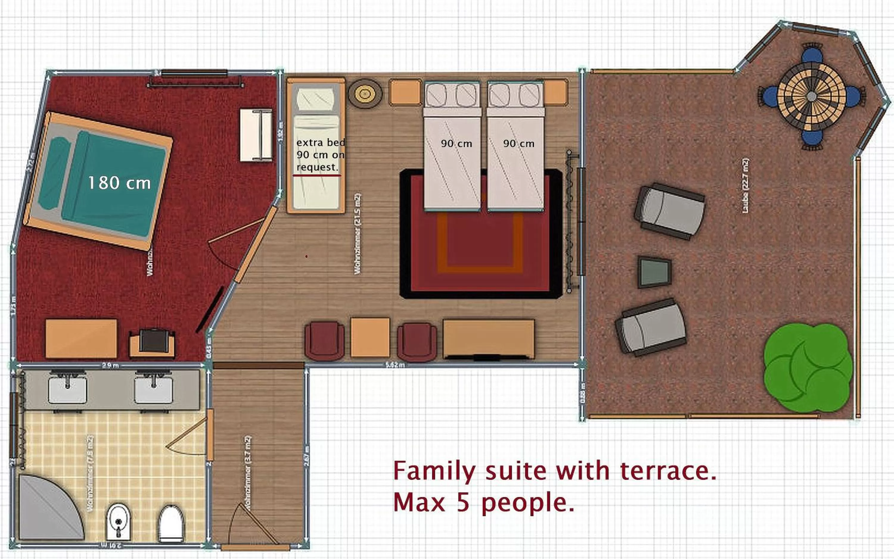 Suite with Terrace - single occupancy in Hotel Rebstock