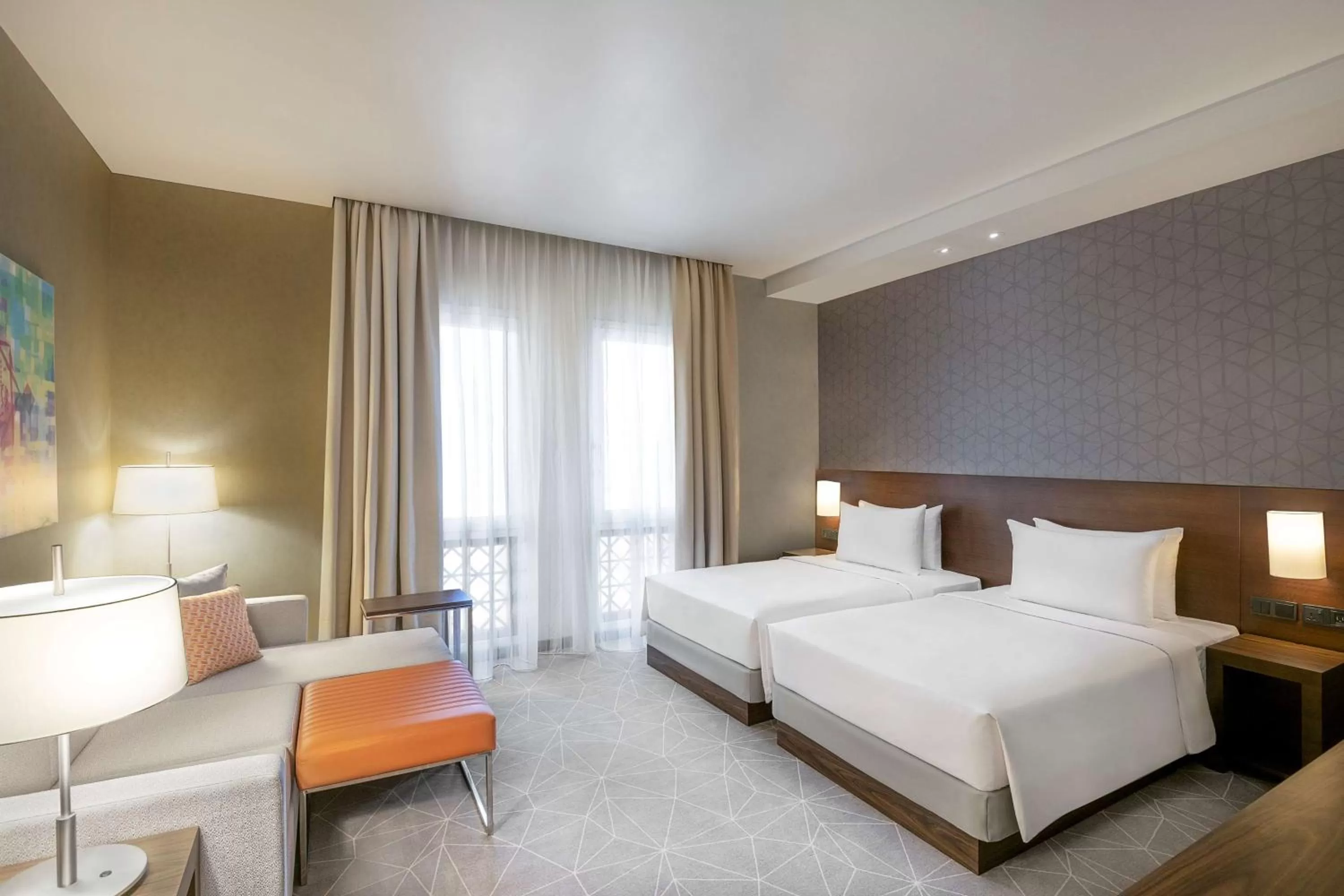 Twin Room with Sofa Bed - single occupancy - Free Breakfast, Complimentary Transfer to Gold Souk in Hyatt Place Dubai Wasl District