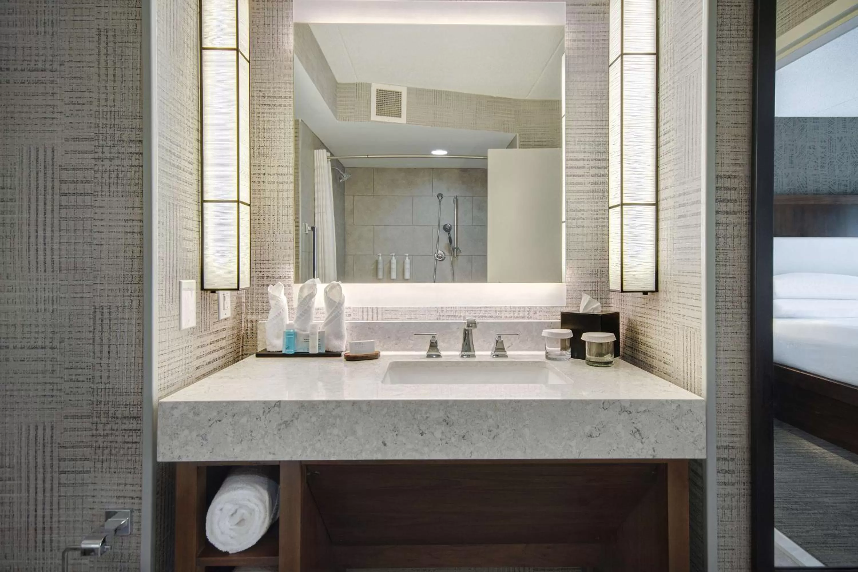 One-Bedroom King Suite with Roll-In Shower - Mobility Access/Non-Smoking in Embassy Suites by Hilton Detroit Metro Airport