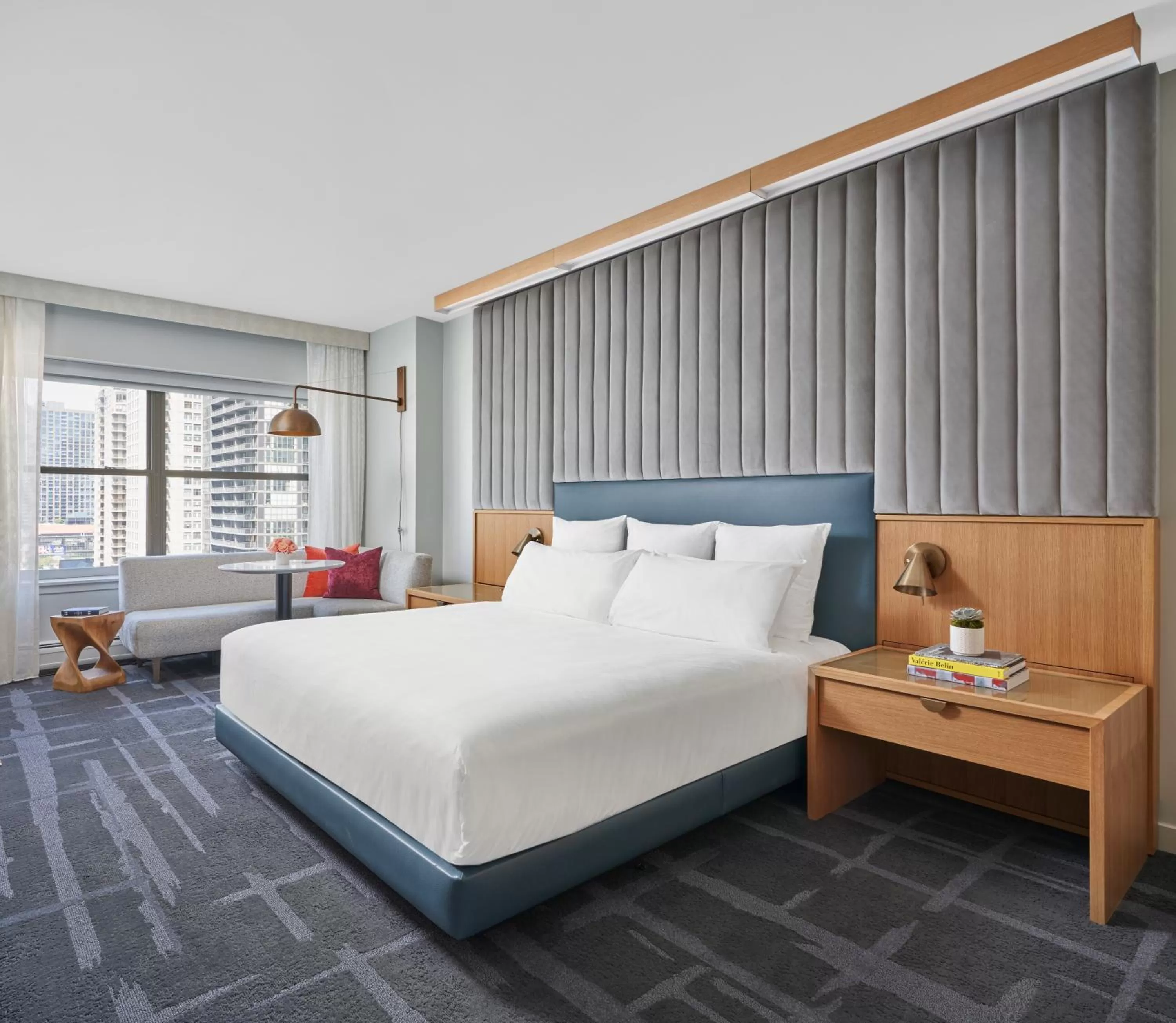 Deluxe King Room with Accessible Roll-In Shower in 21c Museum Hotel Chicago