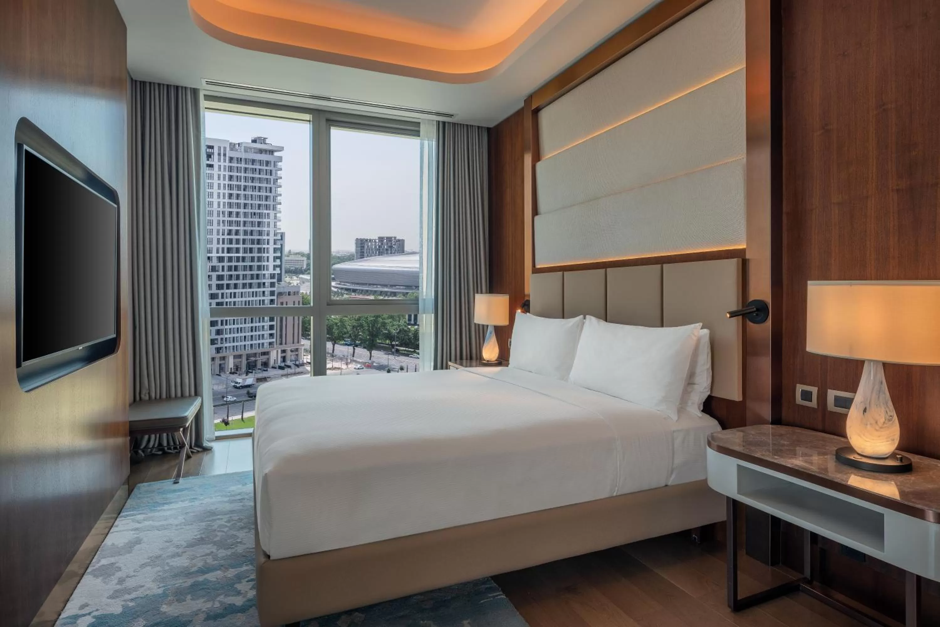 King Corner One Bedroom Suite with Kitchenette and Executive Lounge Access in Hilton Tashkent City