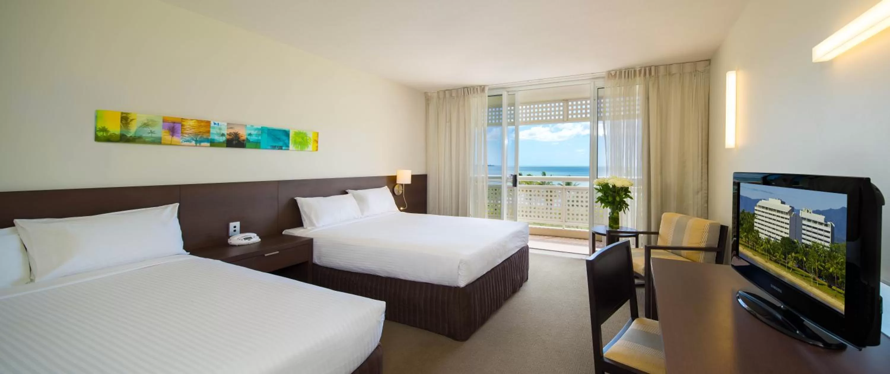 Premium Double Room with Two Double Beds - Seafront in Cairns Harbourside Hotel