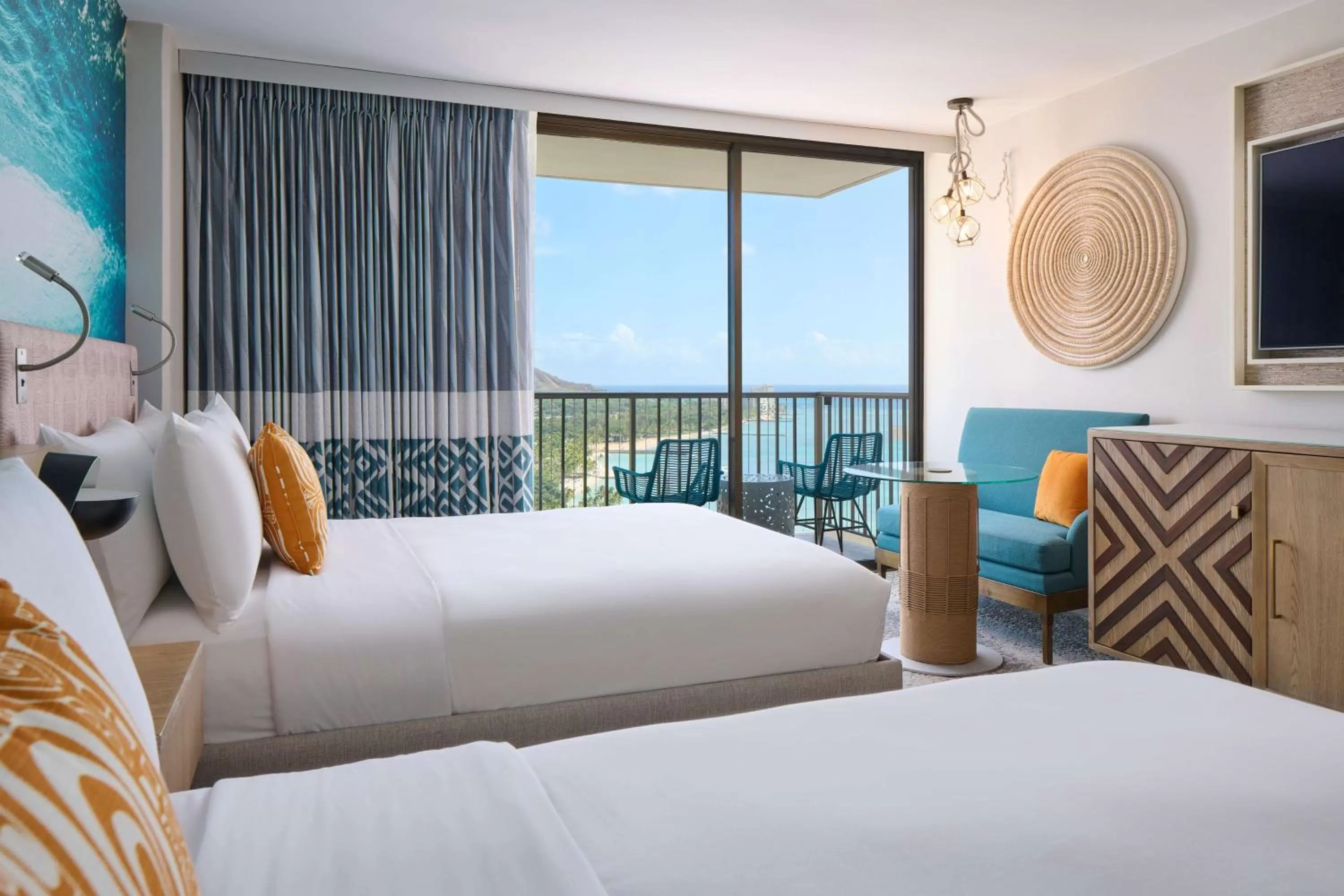 Ocean View 2 Double Beds in OUTRIGGER Waikiki Beachcomber Hotel