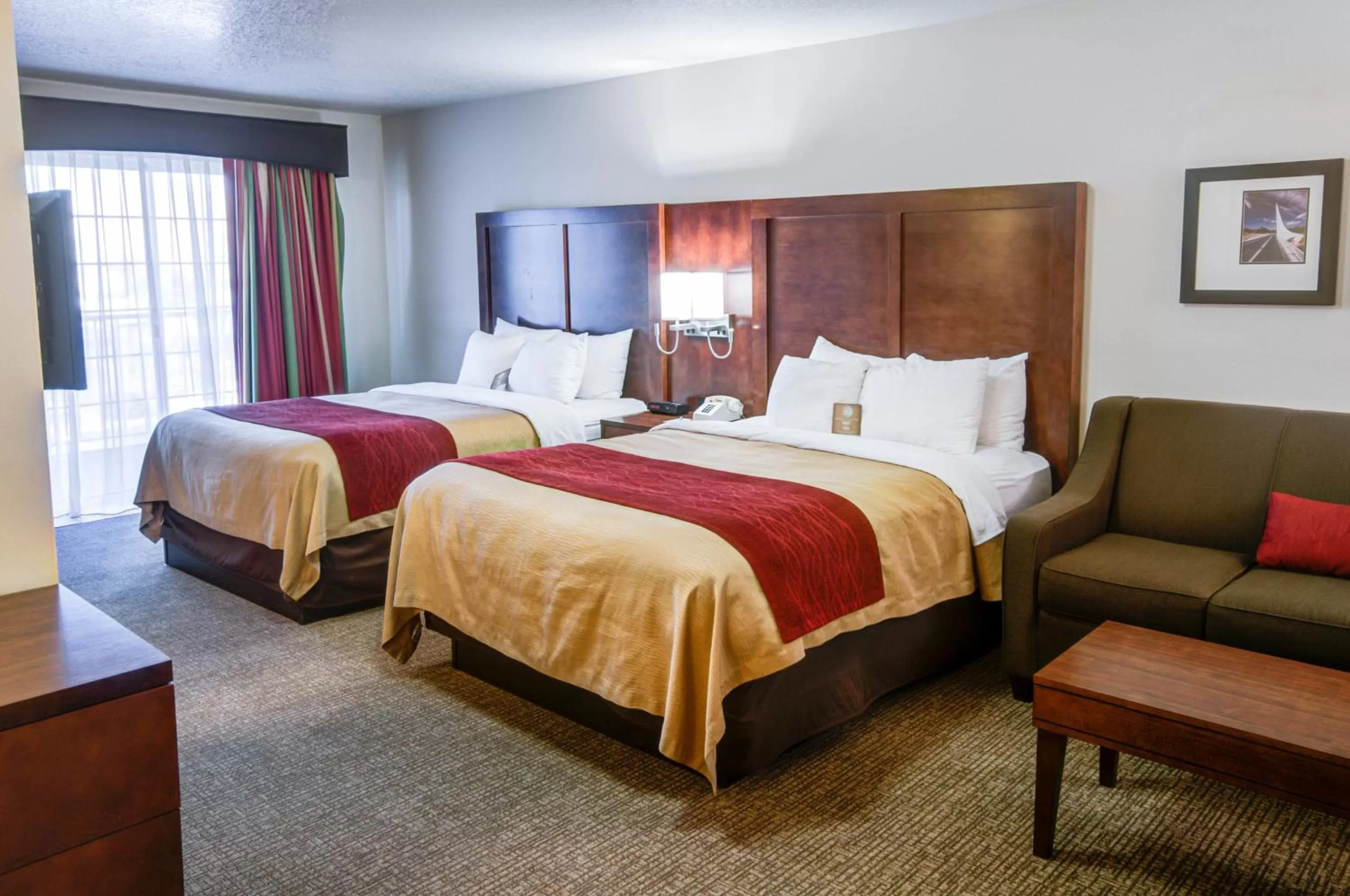 Queen Room with Two Queen Beds and Sofa Bed - Non-Smoking in Comfort Inn Redding Near I-5