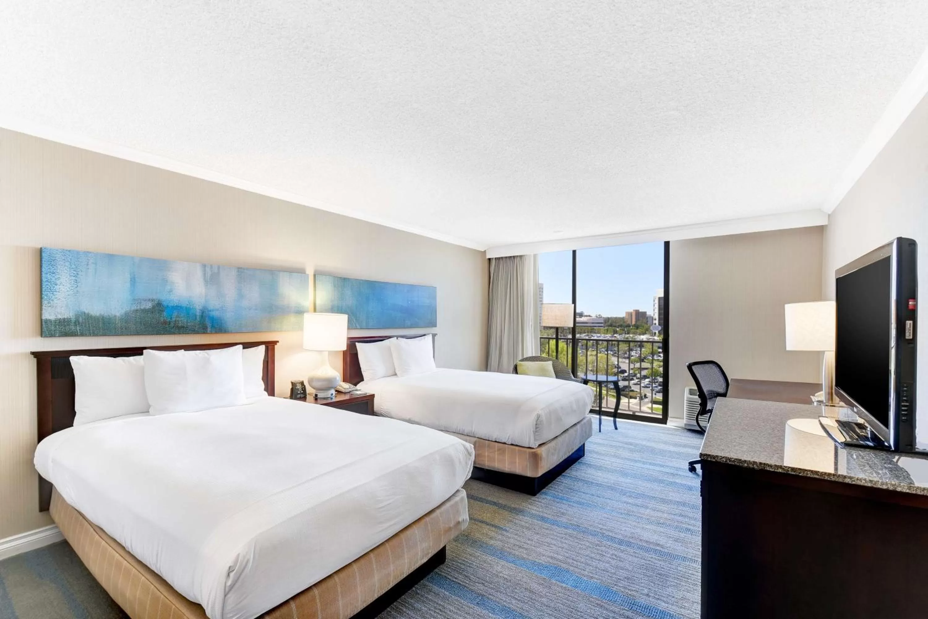 Double room with Two Double Beds Corner -Hearing Accessible in Hilton Irvine/Orange County Airport
