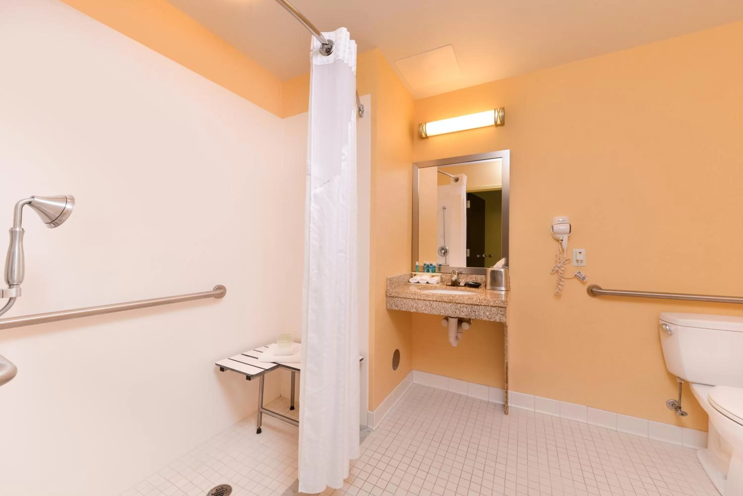 Queen Room with Two Queen Beds Hearing Accessible with Roll-In Shower - Non-Smoking in Holiday Inn Express and Suites Dickson City by IHG