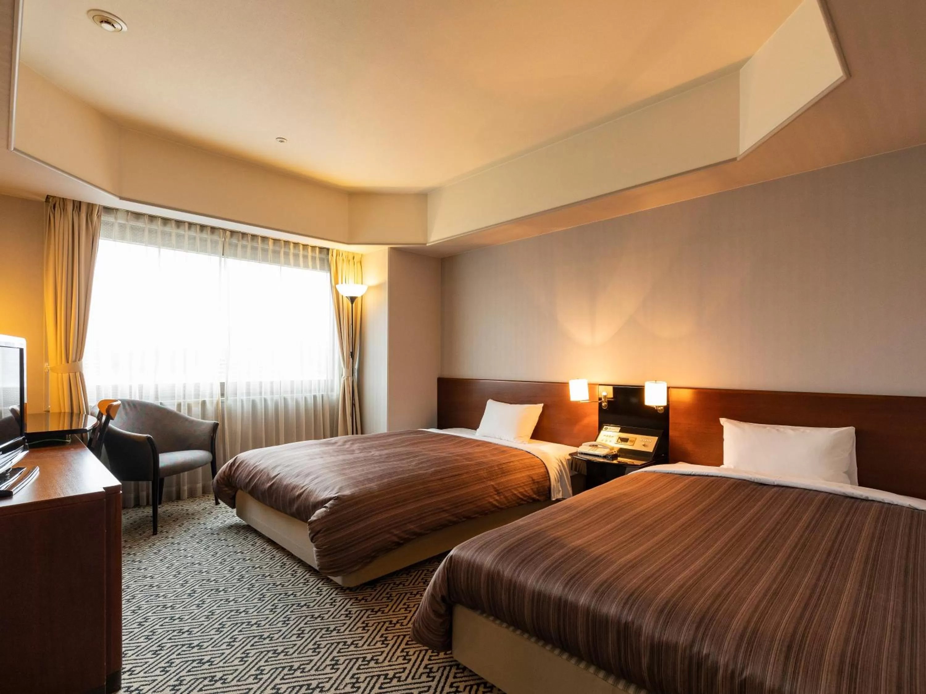 Twin Room with Castle View - single occupancy - Smoking in Ark Hotel Kumamotojo Mae -ROUTE INN HOTELS-