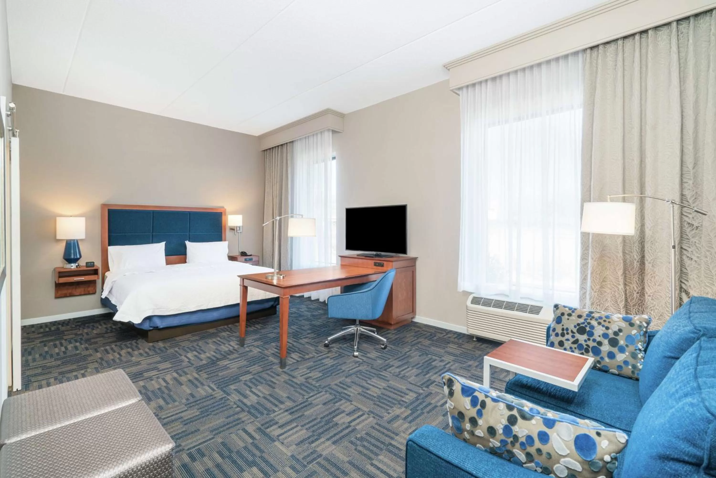 King Studio Suite with Sofa Bed - Hearing Access/Non-Smoking in Hampton Inn & Suites Newburgh Stewart Airport, NY