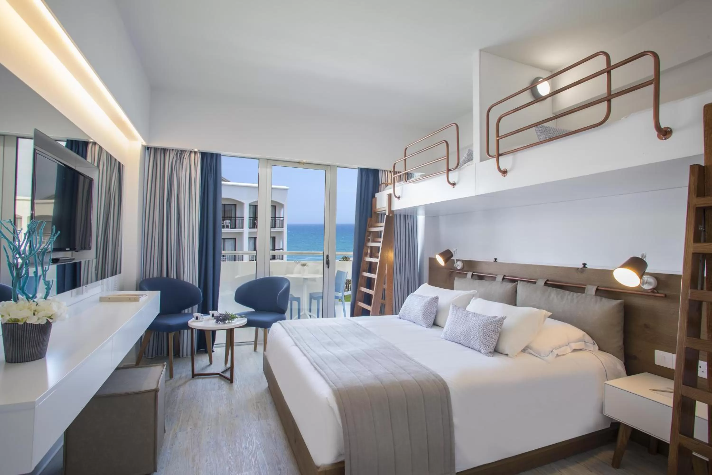 Family Room with Side Sea View in Lordos Beach Hotel & Spa