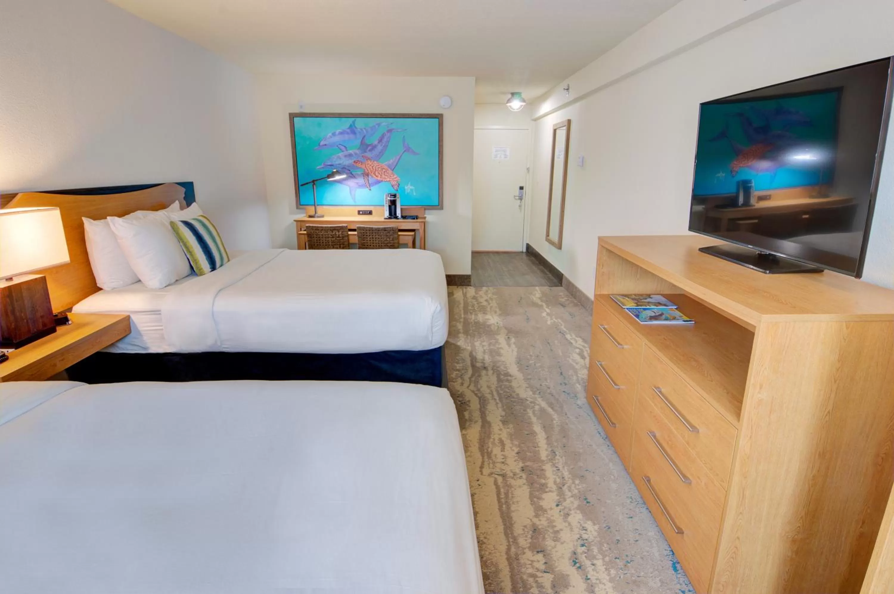 Queen Room with Two Queen Beds- Pool View in Guy Harvey Resort on Saint Augustine Beach