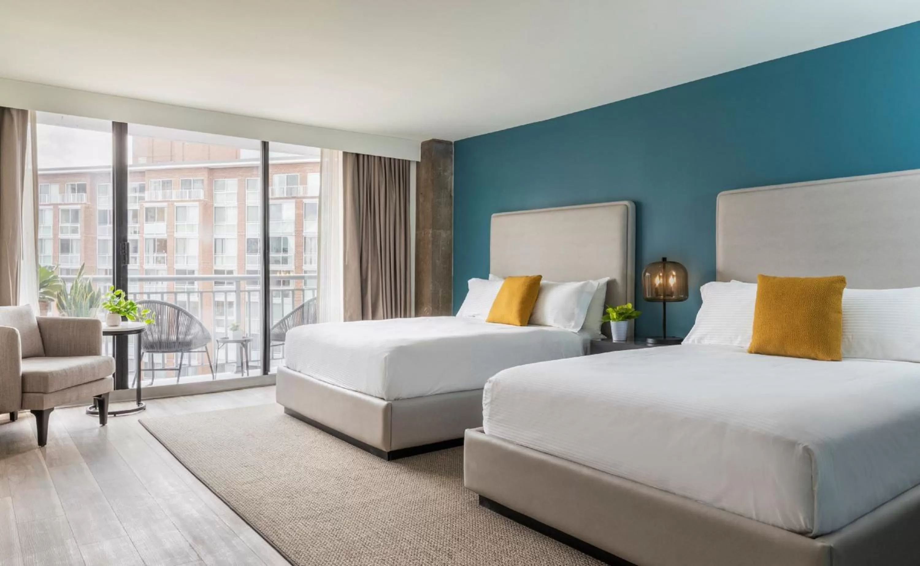 Two Queen Beds with Balcony in Hotel Madera