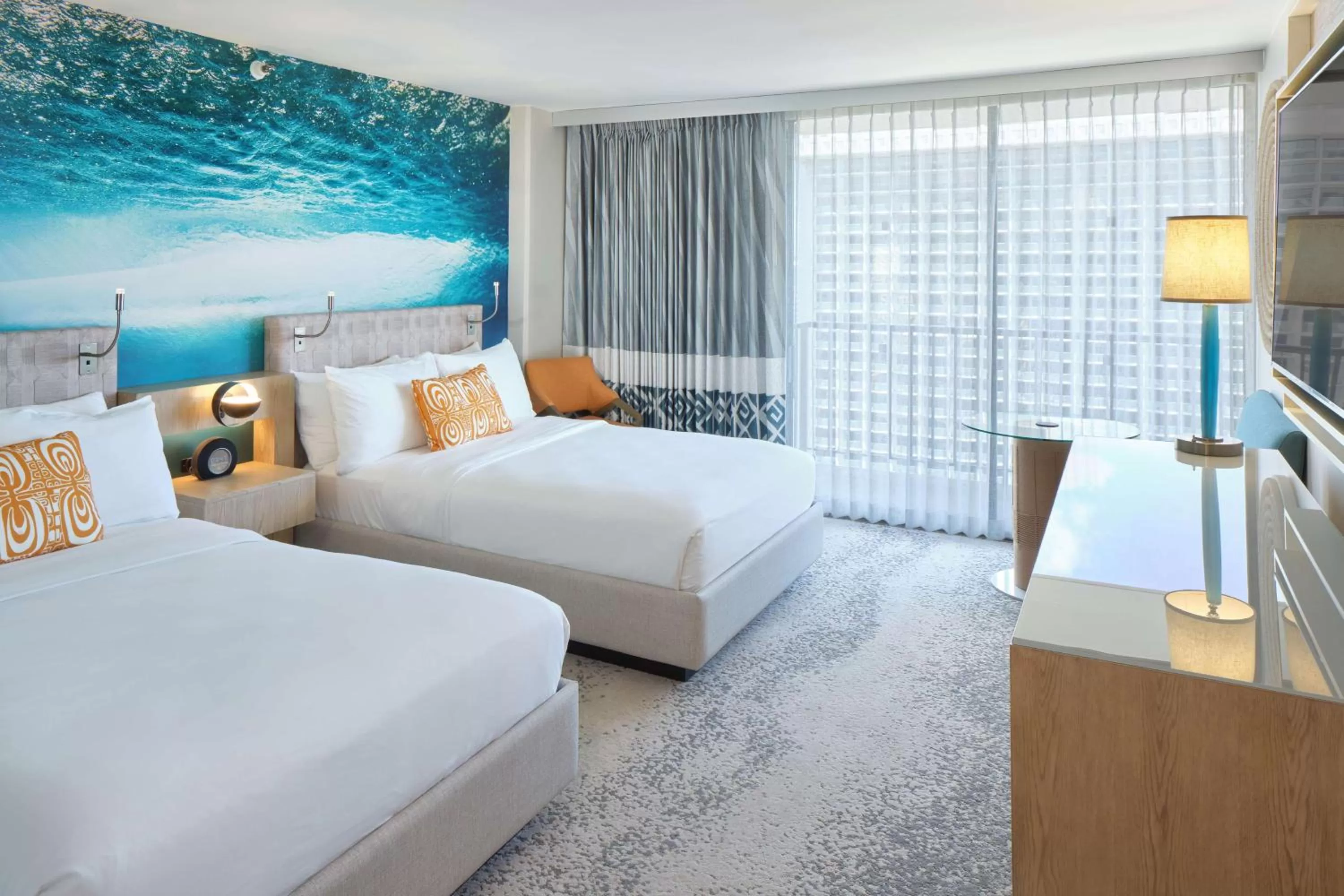 Accessible Ocean View 2 Double Beds in OUTRIGGER Waikiki Beachcomber Hotel