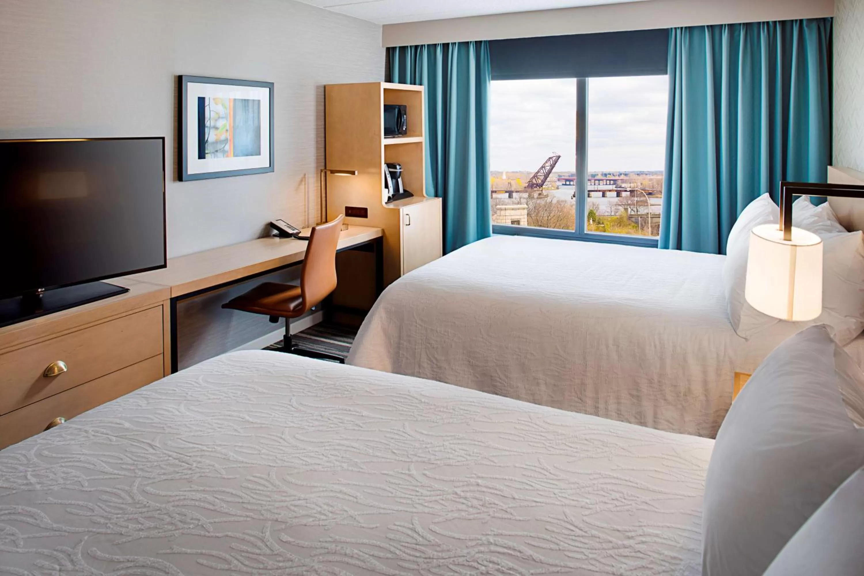 Queen Room with Two Queen Beds and Harbor View in Hilton Garden Inn Providence