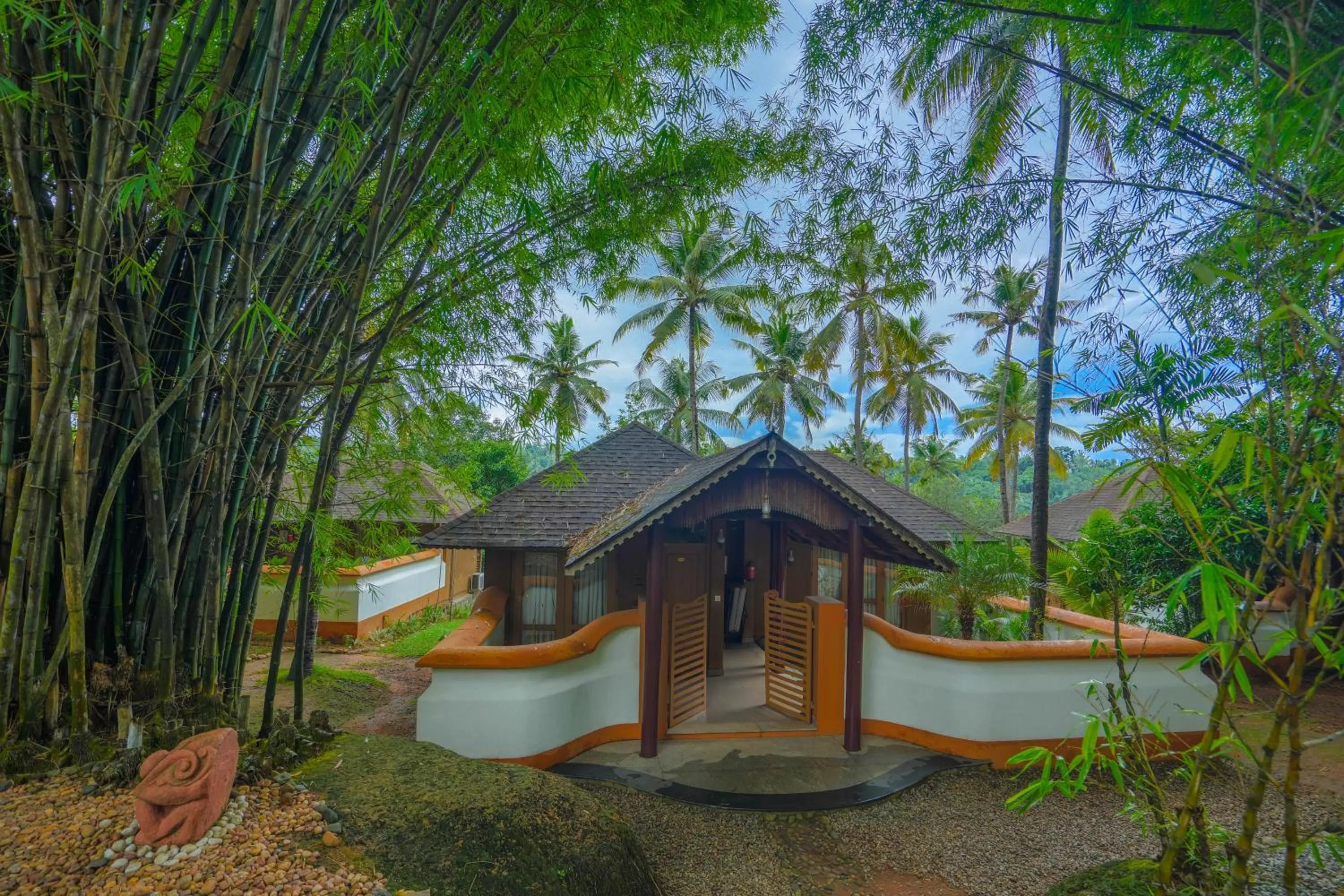 Premium lake view villa with Private Terrace in Fragrant Nature Backwater Resort & Ayurveda Spa Kollam