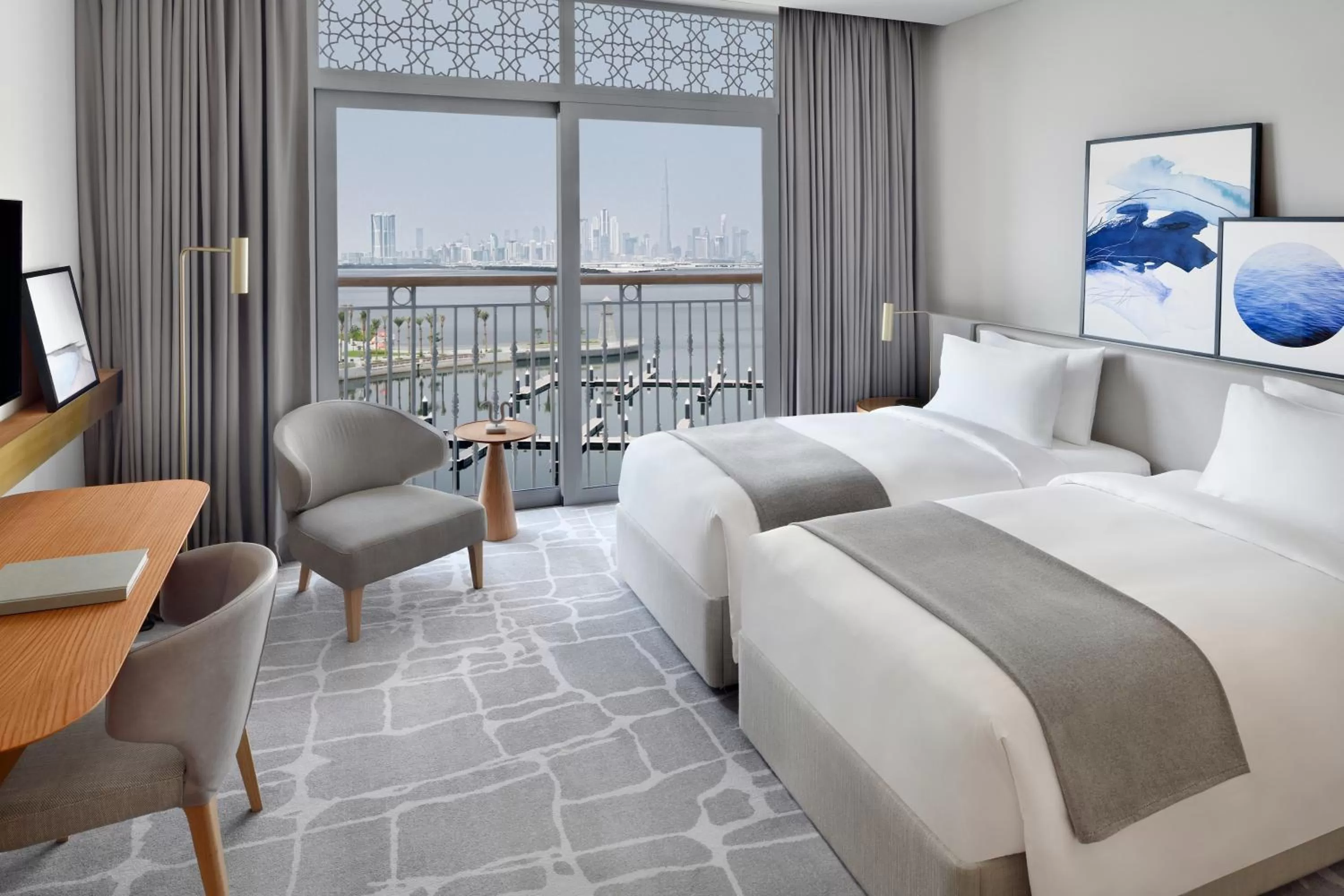 Partial Marina View Deluxe Room Twin - Free Shuttle to Dubai Mall & La Mer Beach in Vida Creek Harbour