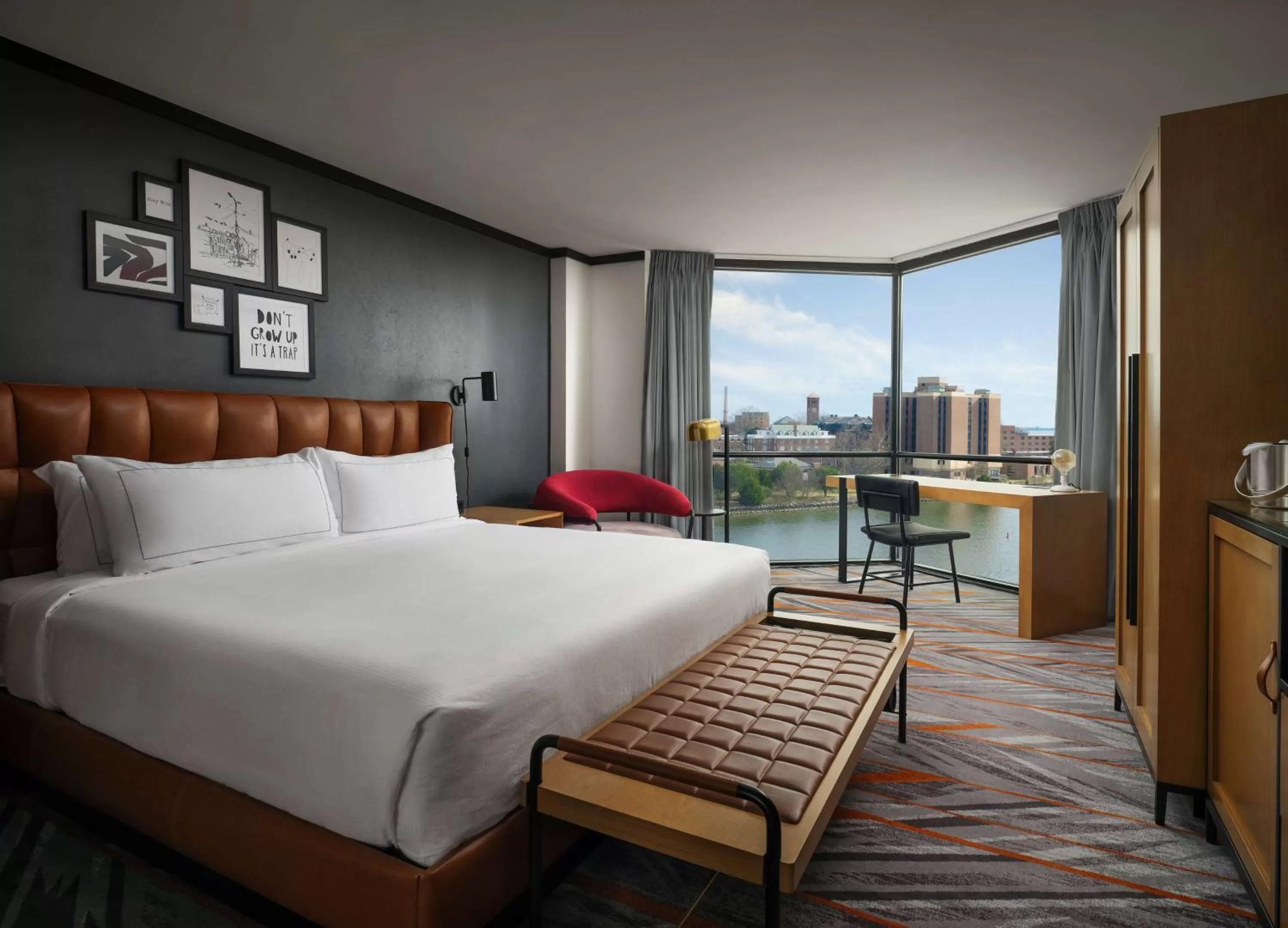 King Studio Suite with Water View - Hearing Accessible in The Landing at Hampton Marina, Tapestry Collection by Hilton