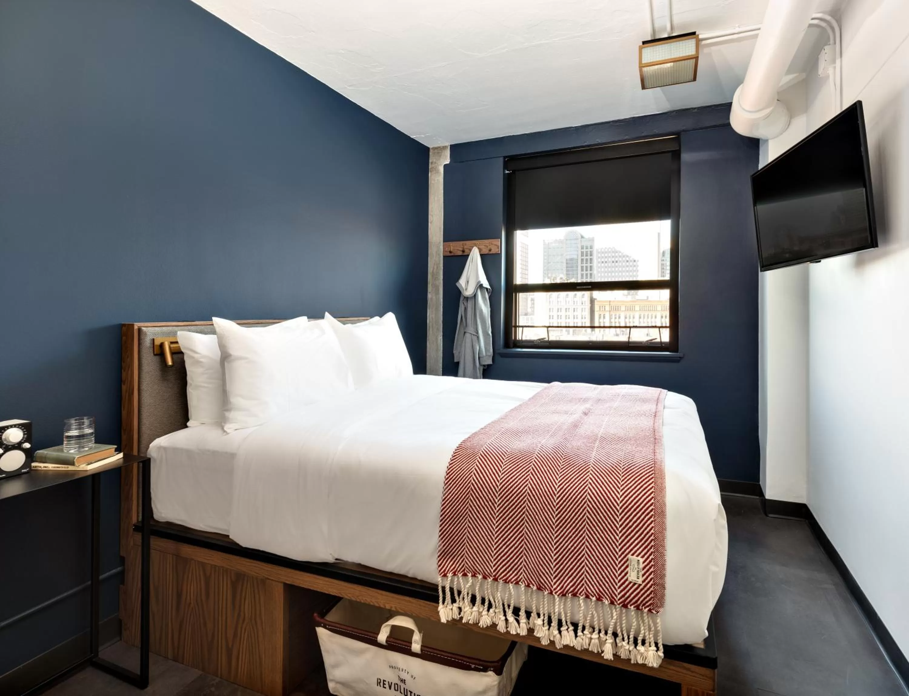 Accessible Queen Room Bathroom Down the Hall in The Revolution Hotel