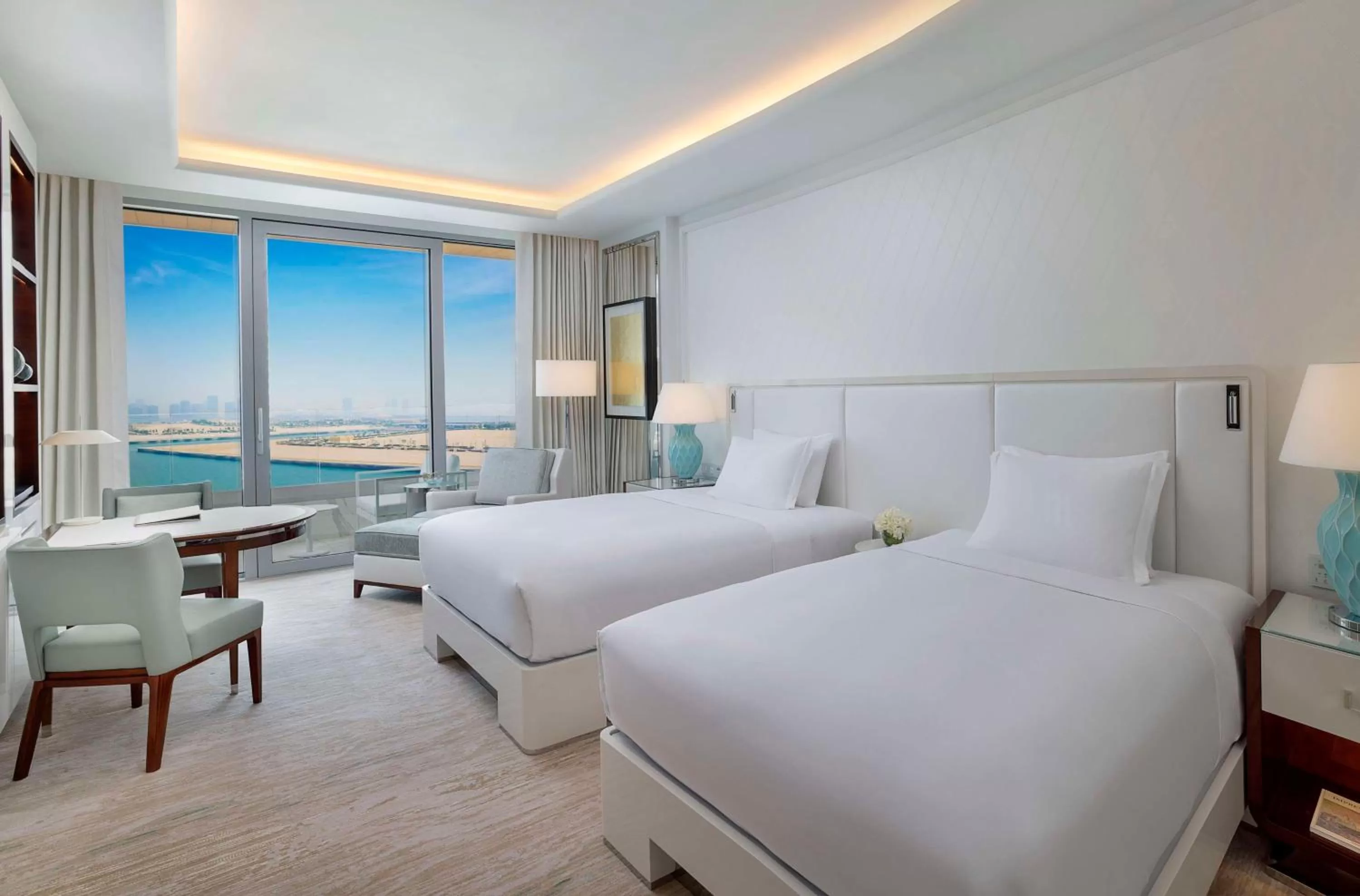 Deluxe Queen Room with Two Queen Beds and Sea View in Waldorf Astoria Doha Lusail