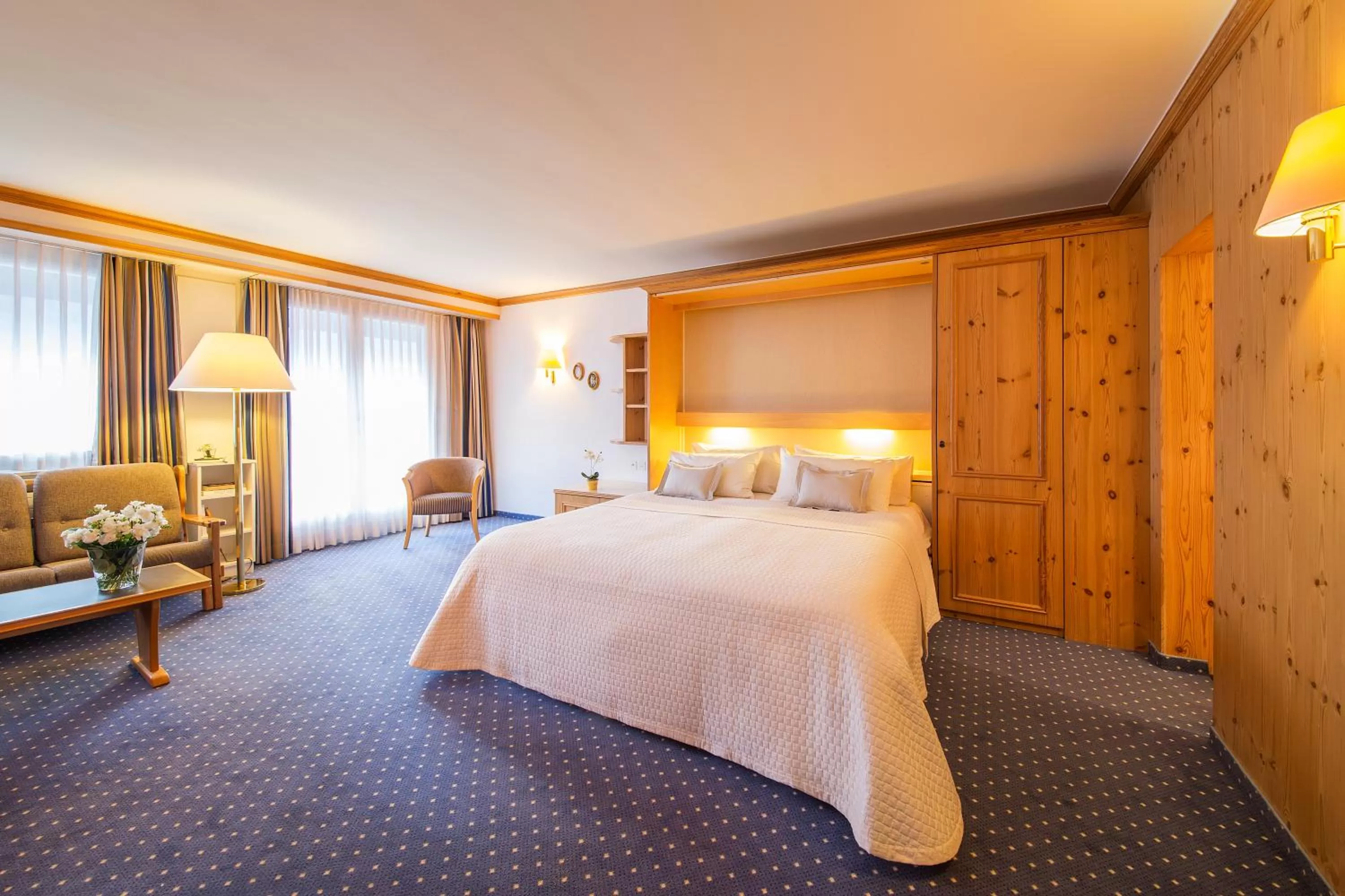Deluxe Double Classic with Balcony and Panorama View in Hotel Europa Suites St Moritz
