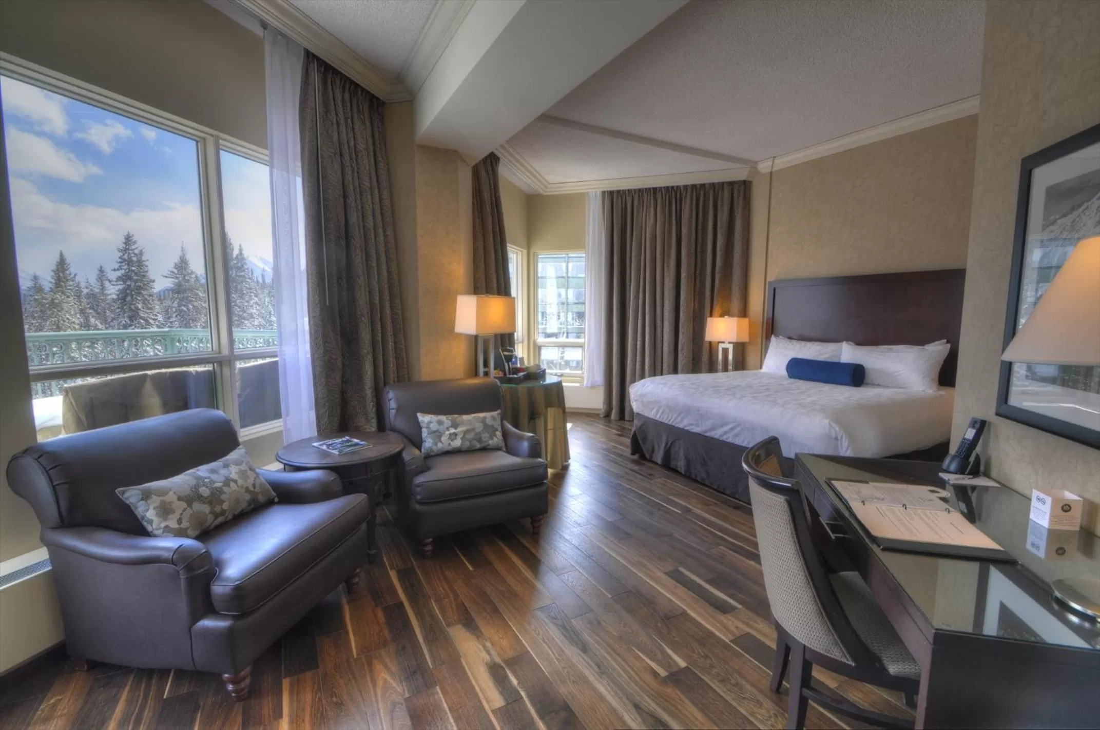 GrandView One Bedroom Suite: Valley View, King Bed, Sofa Bed & Balcony in Rimrock Banff, Emblems Collection