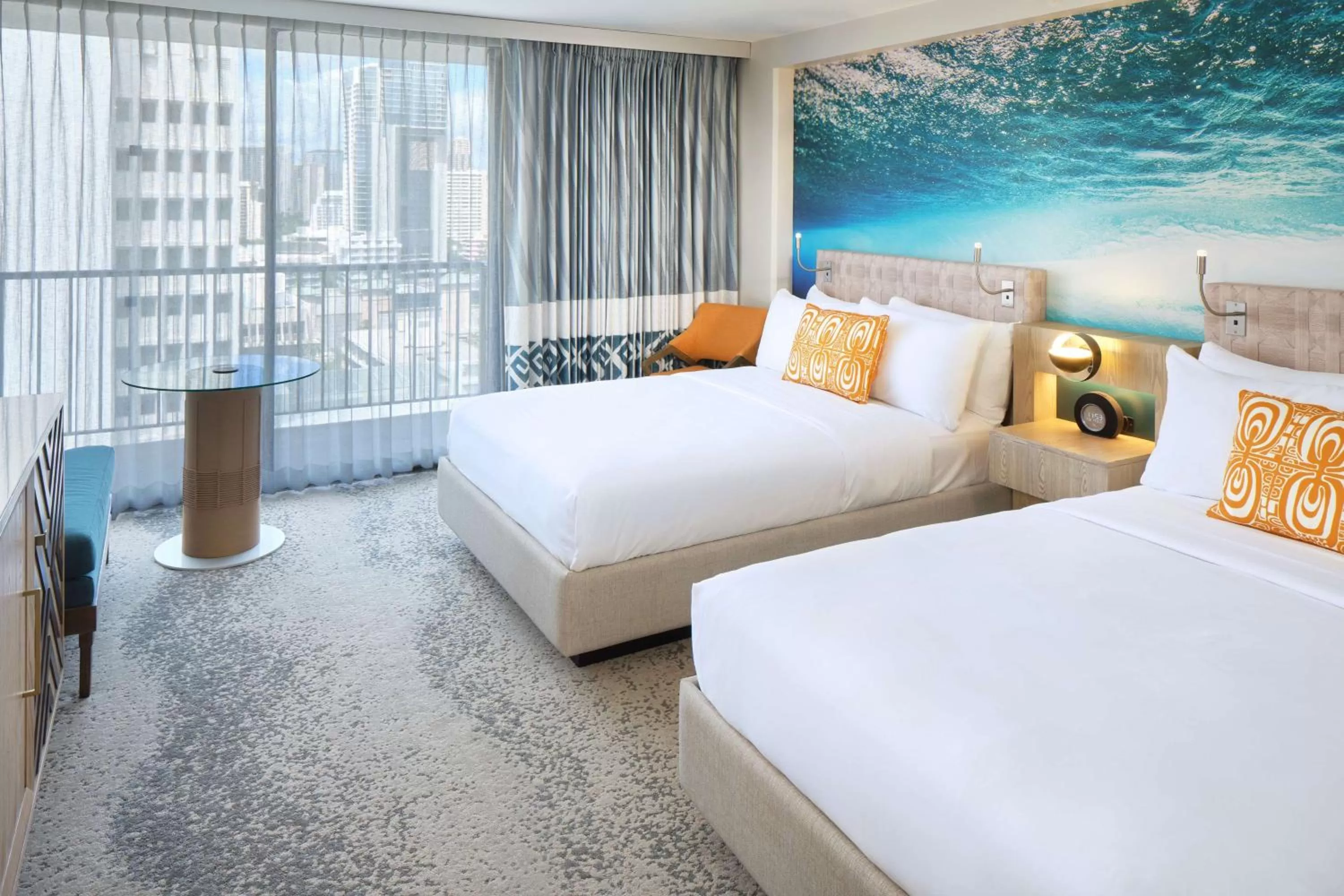 Partial Ocean View 2 Double Beds in OUTRIGGER Waikiki Beachcomber Hotel