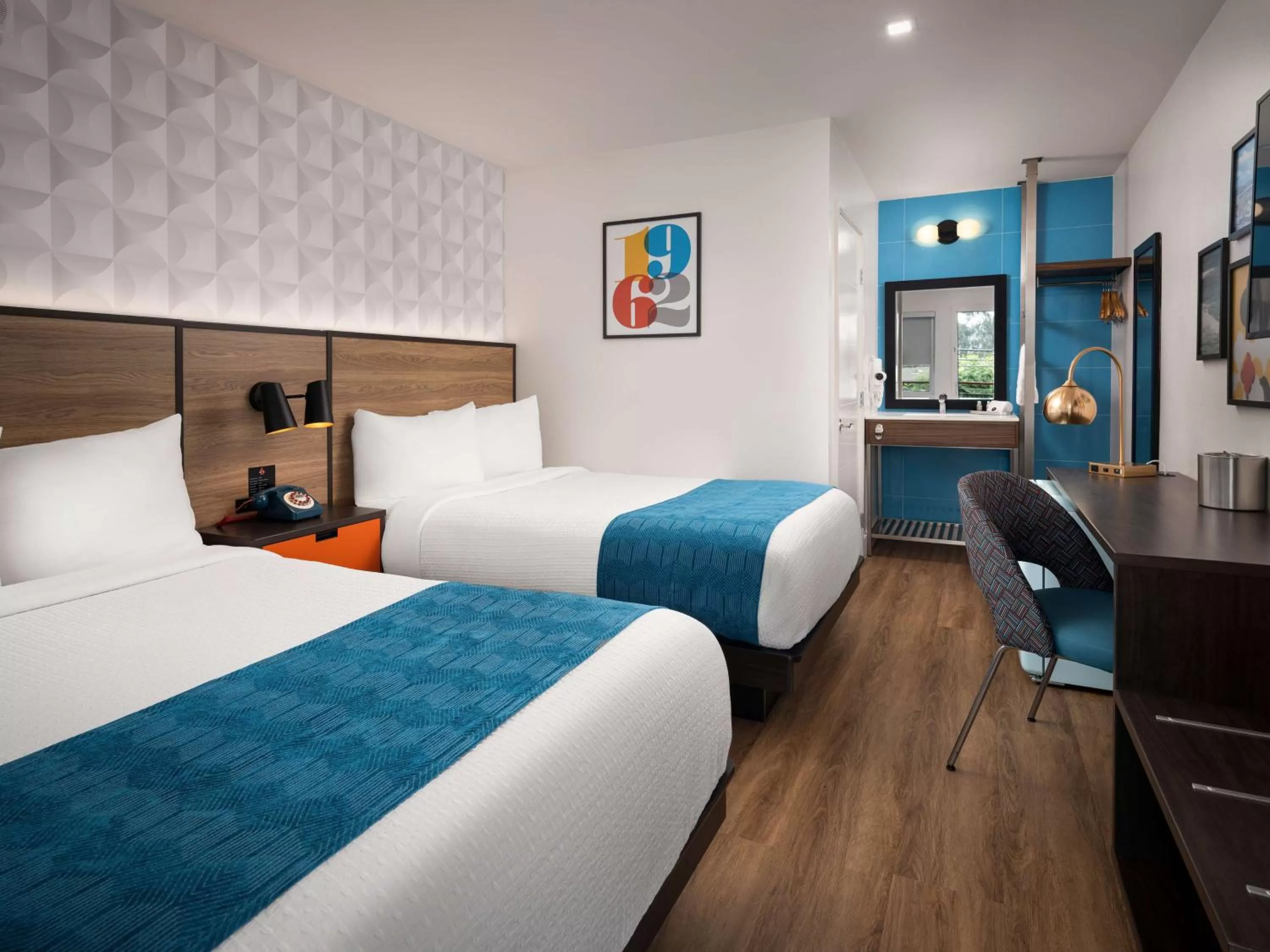 Full Beds | Oceanside - New 60s Retro-Style Decor in Motel 6-Santa Barbara, CA - Beach