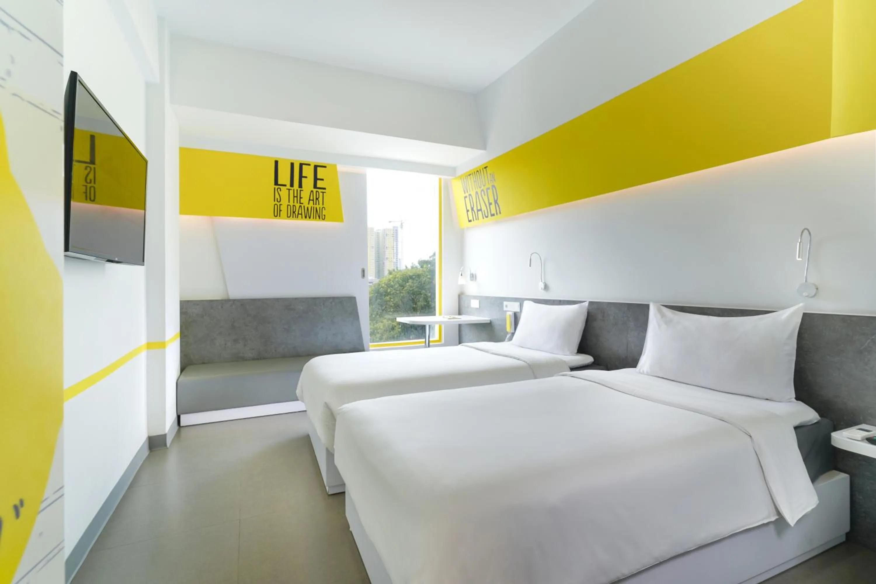 Deluxe Double or Twin Room with City View in YELLO Hotel Manggarai