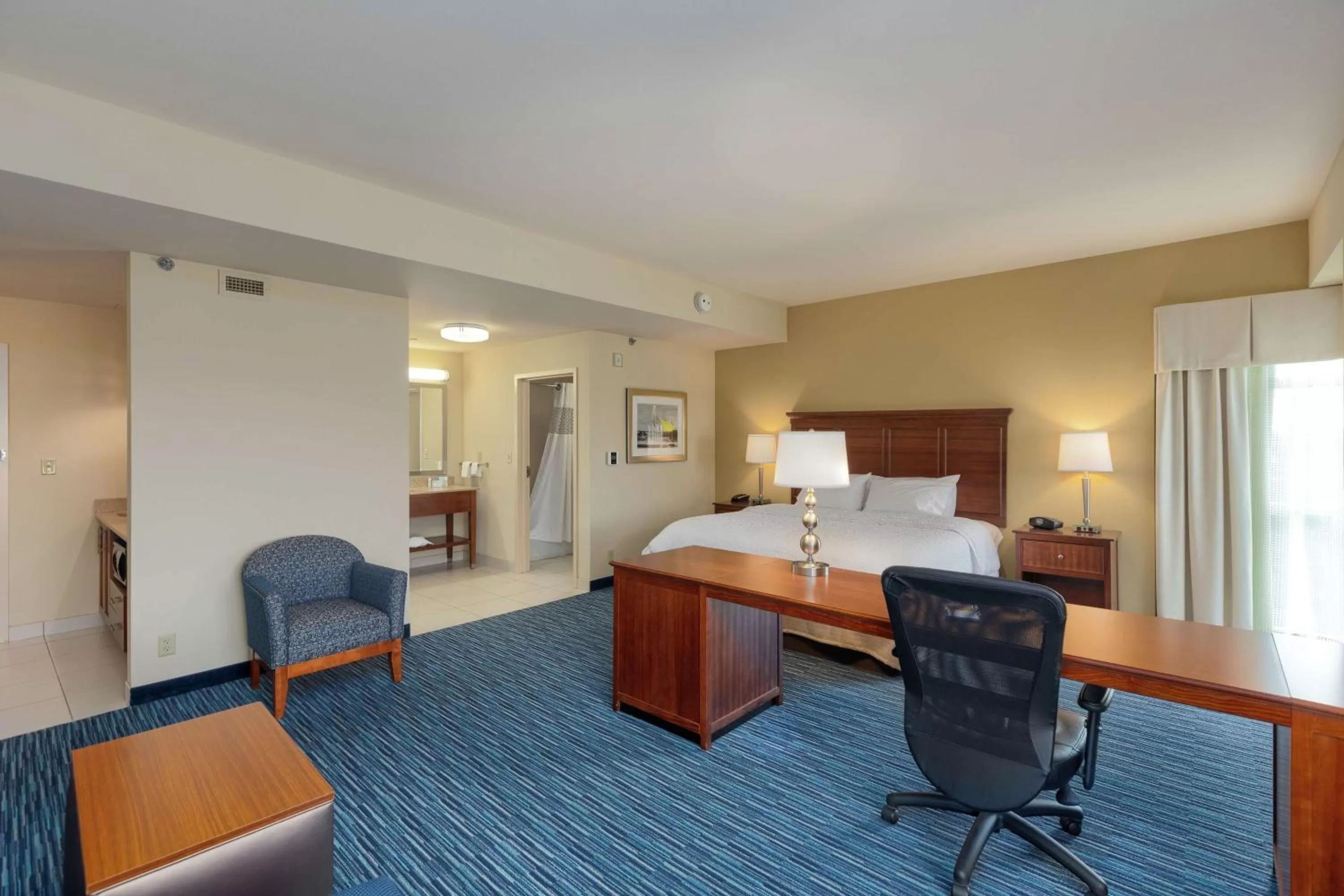 King Studio Suite with Balcony and Non-Water View - Non-Smoking in Hampton Inn & Suites Owensboro Downtown Waterfront
