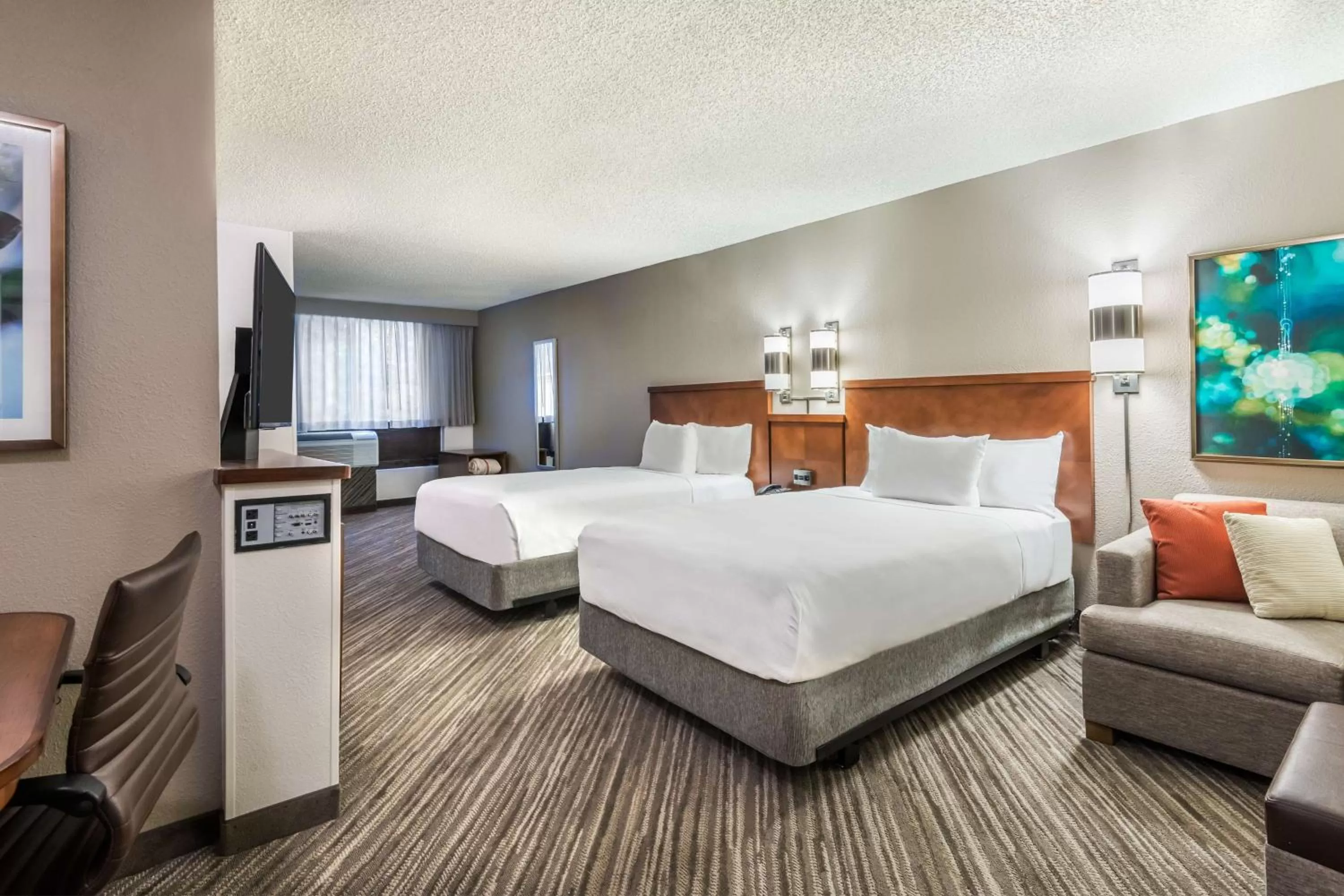 Double Room with Two Double Beds and Roll-In Shower - Disability Access in Hyatt Place Atlanta Duluth Johns Creek