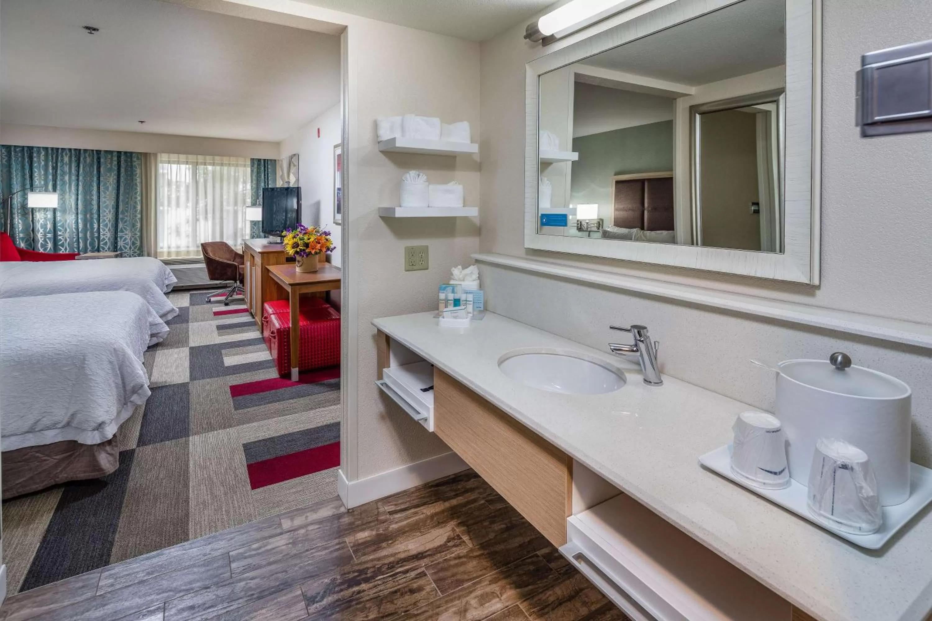 Room with Two Queen Beds - single occupancy - Non-Smoking in Hampton Inn San Francisco Airport