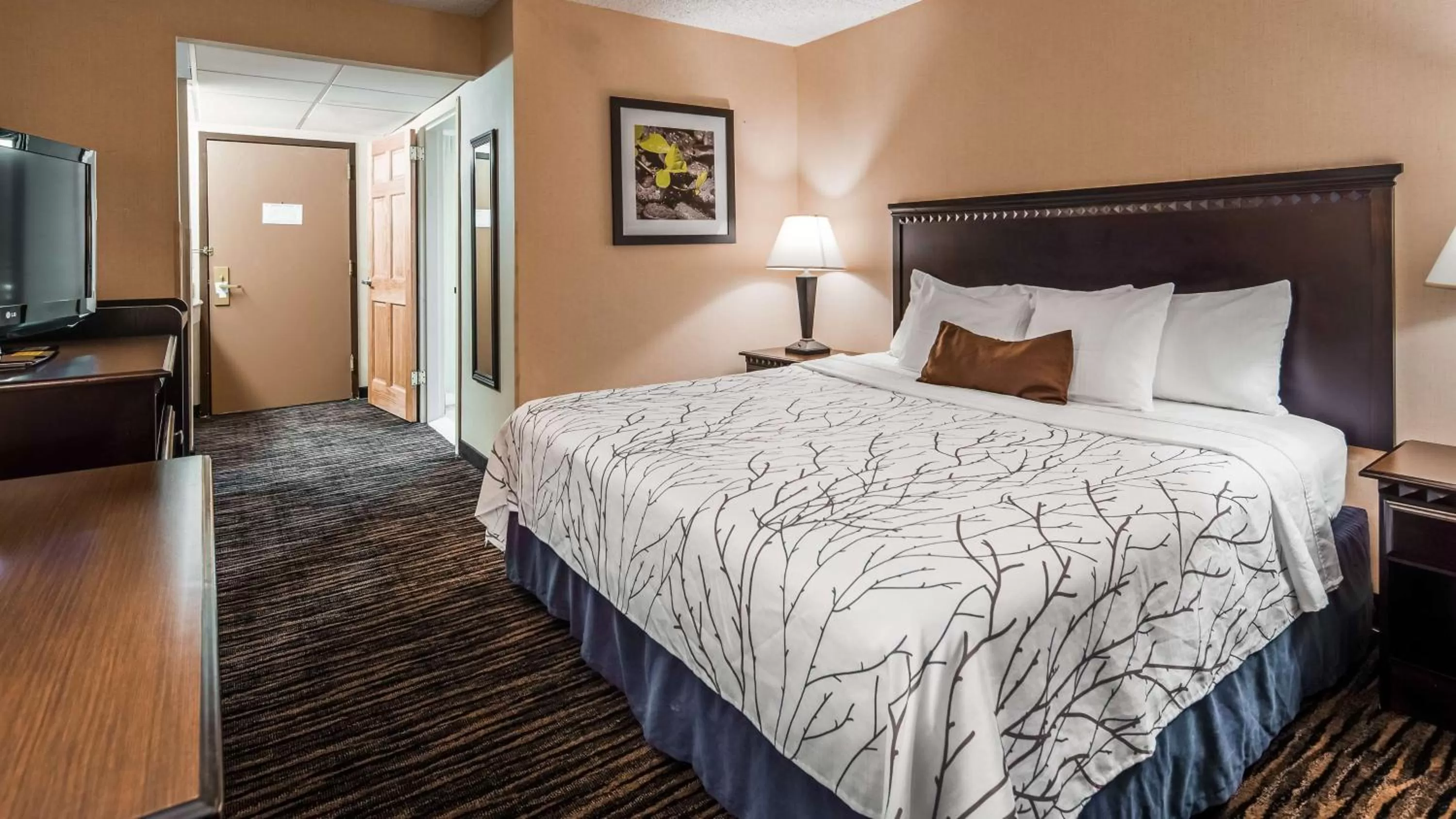 King Room with Mobility Accessible Roll-In Shower in Best Western Hazlet Inn