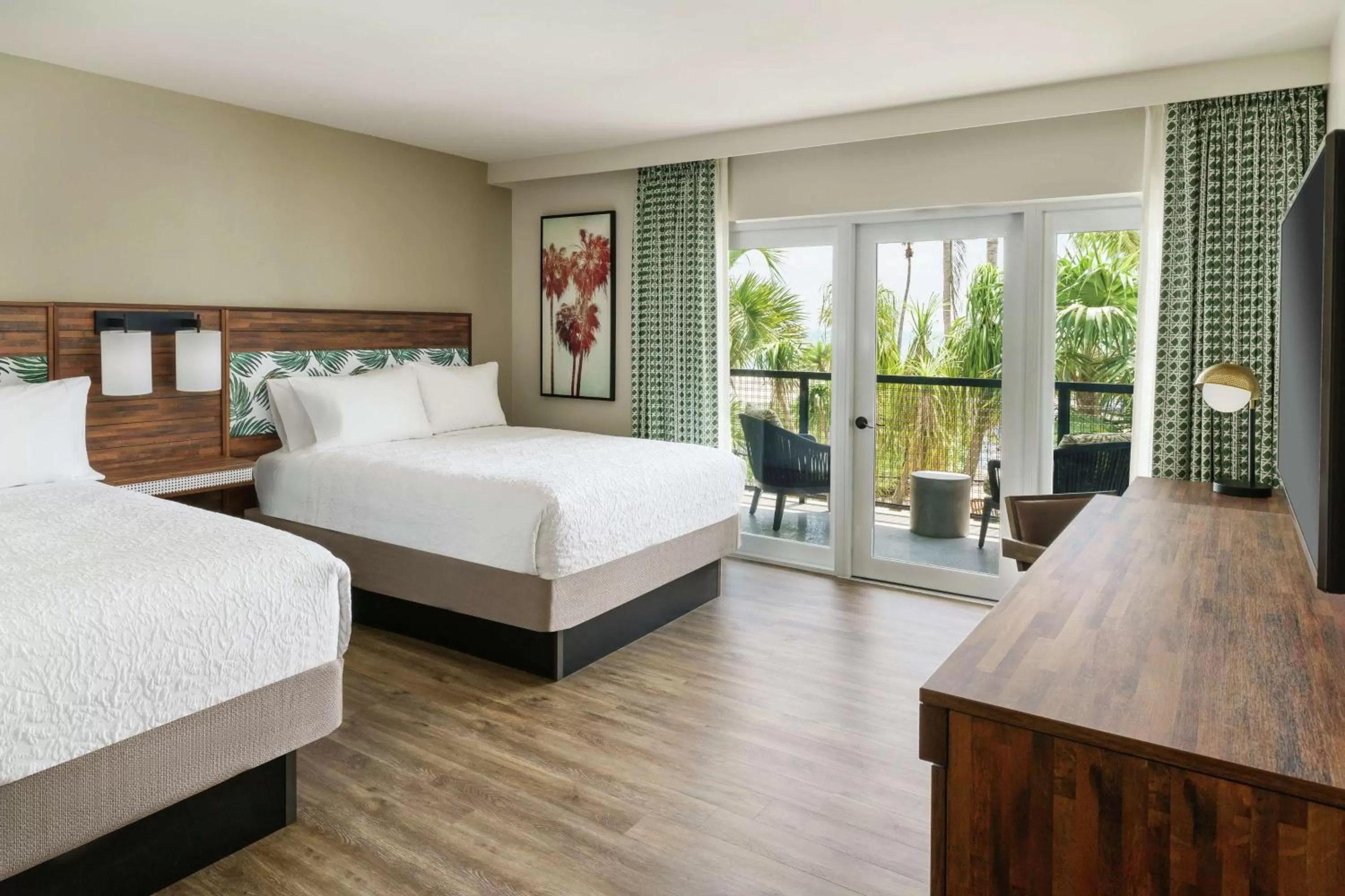 Queen Room with Two Queen Beds and Pool View in Hampton Inn Key West FL