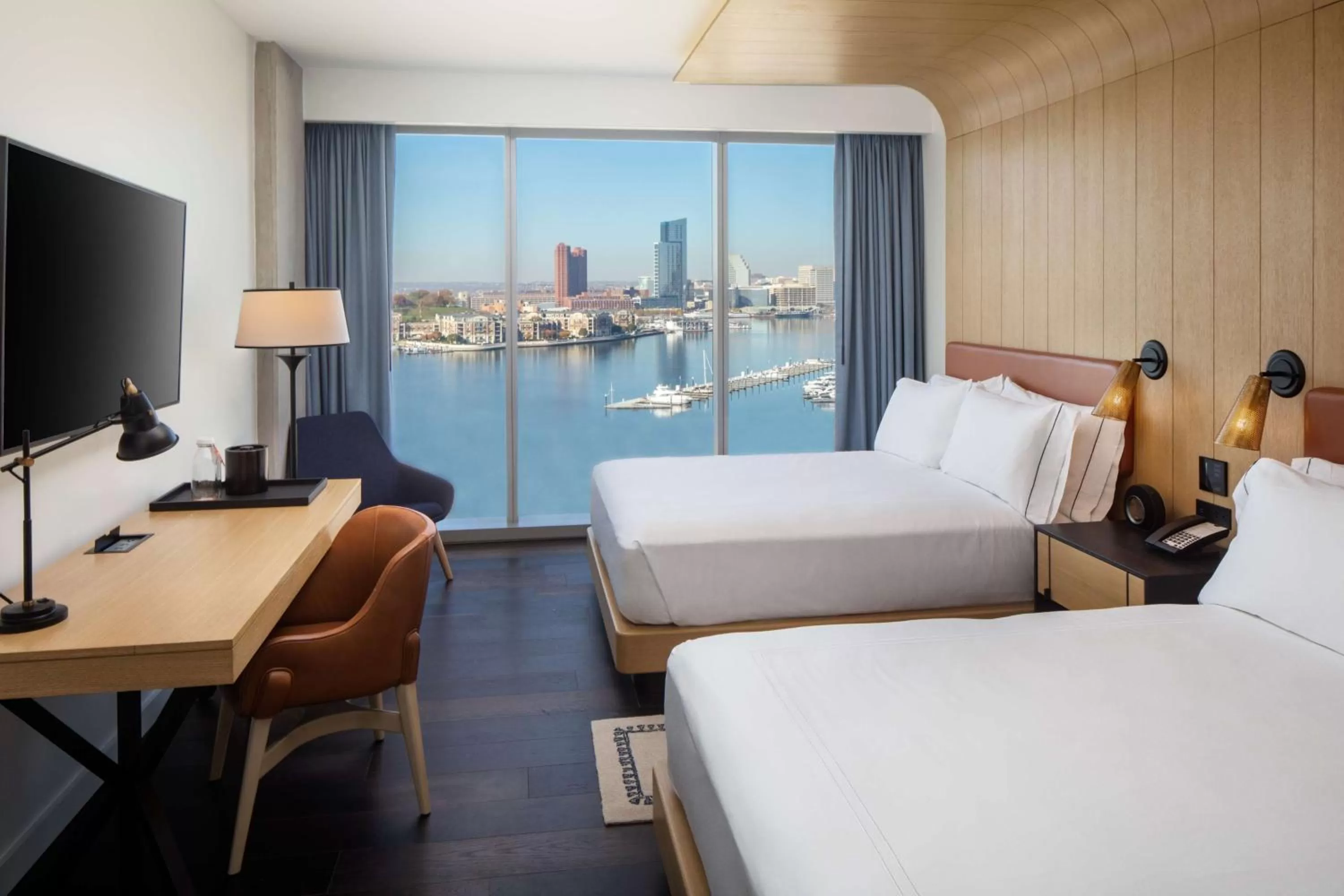 Queen Room with Two Queen Beds - Harbor View in Canopy By Hilton Baltimore Harbor Point - Newly Built