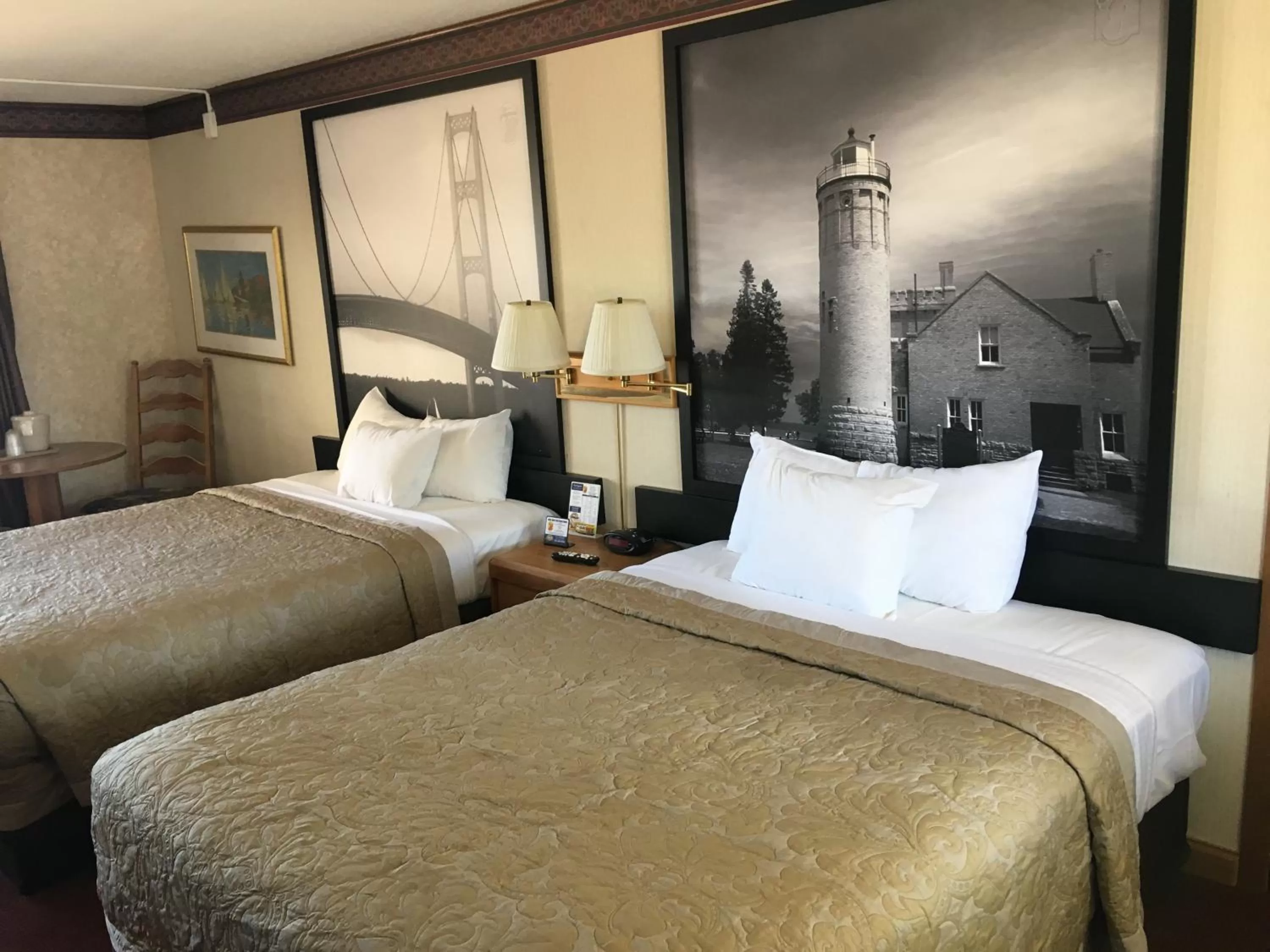 Queen Room with Two Queen Beds - Non-Smoking in Super 8 Beachfront by Wyndham Mackinaw City, MI