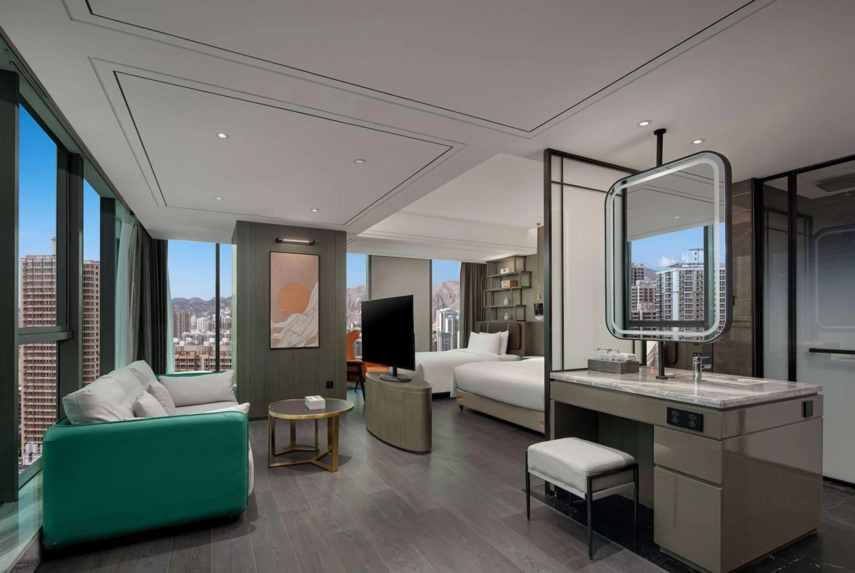 Family Suite with 1 King Bed, 1 Single Bed, Non-Smoking in Wyndham Garden Lanzhou West Railway Station