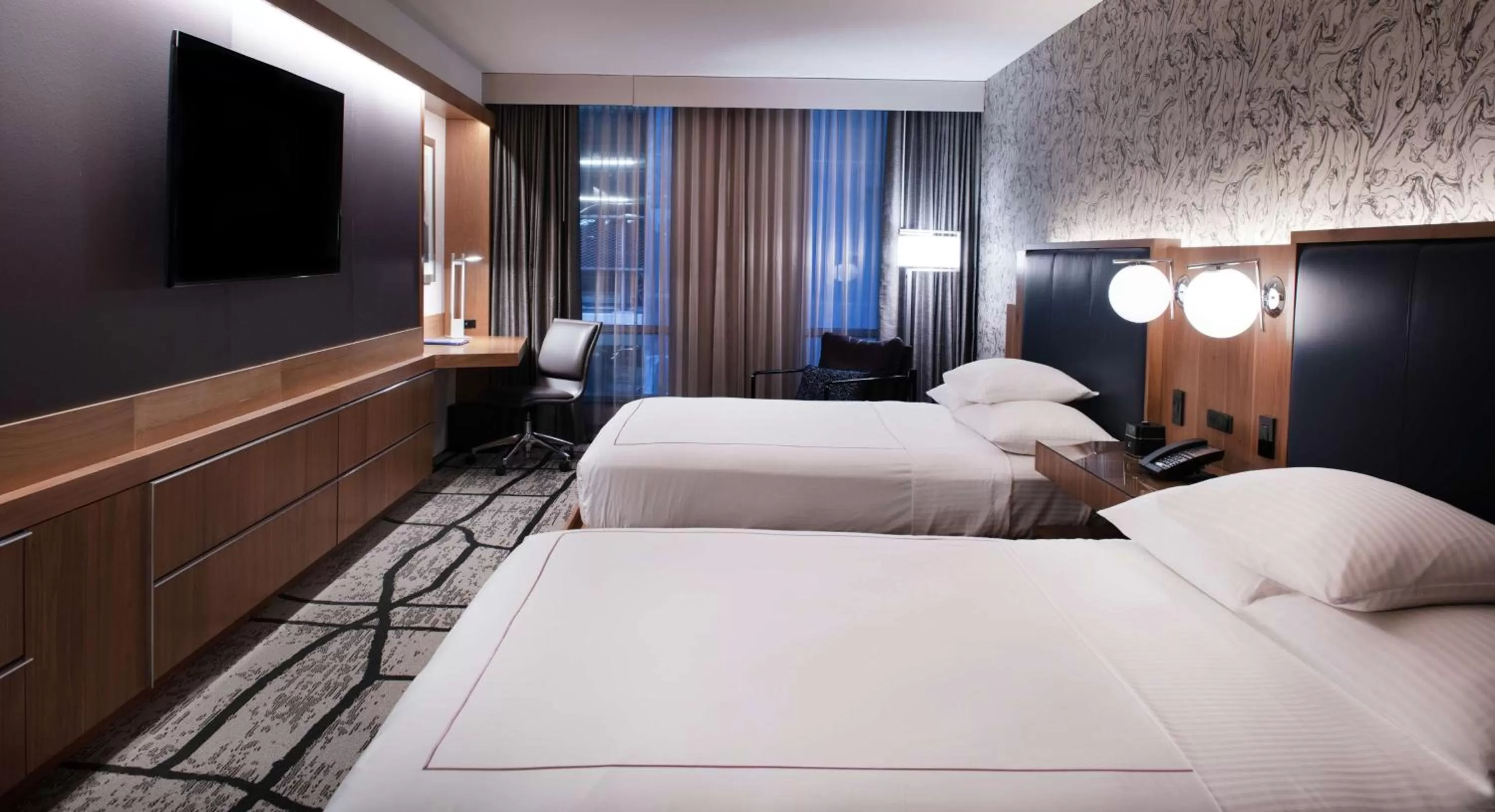 Corner Queen Room with Two Queen Beds in The Charter Hotel Seattle, Curio Collection By Hilton