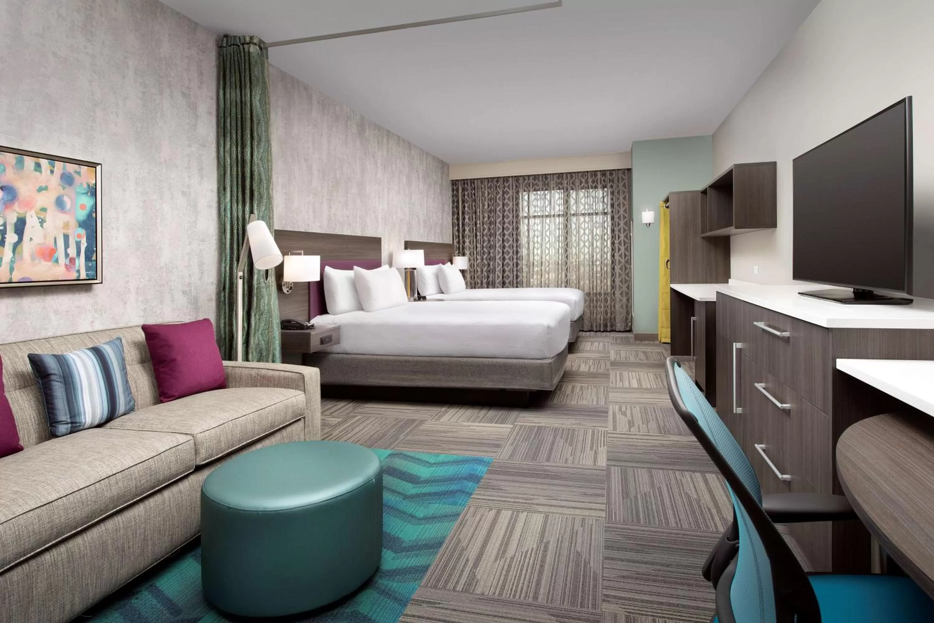 Queen Studio with Two Queen Beds - Non-Smoking in Home2 Suites by Hilton Denver Central Park