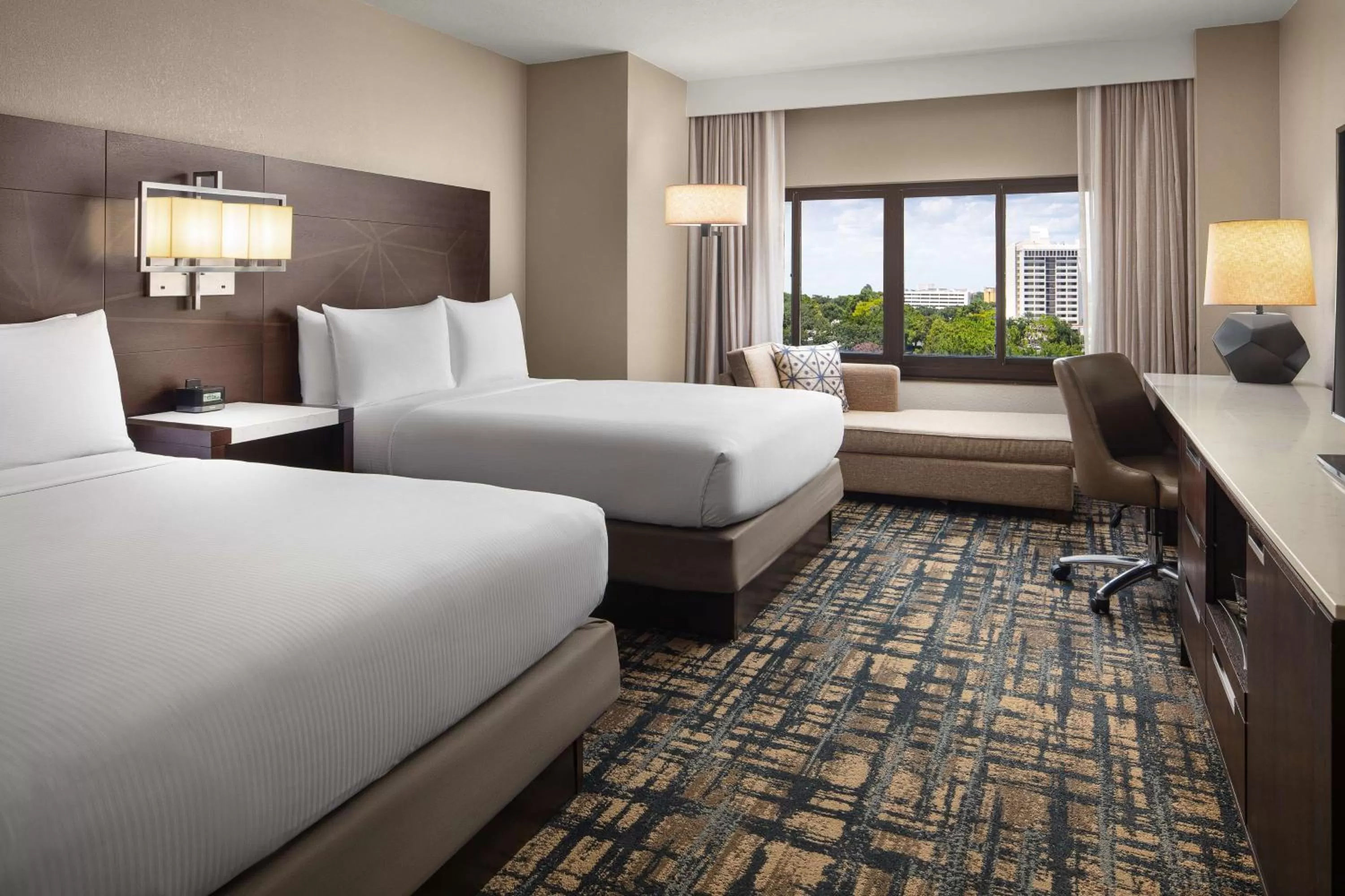 Queen Room with Two Queen Beds - Hearing Access in Hilton Orlando Lake Buena Vista - Disney Springs™ Area