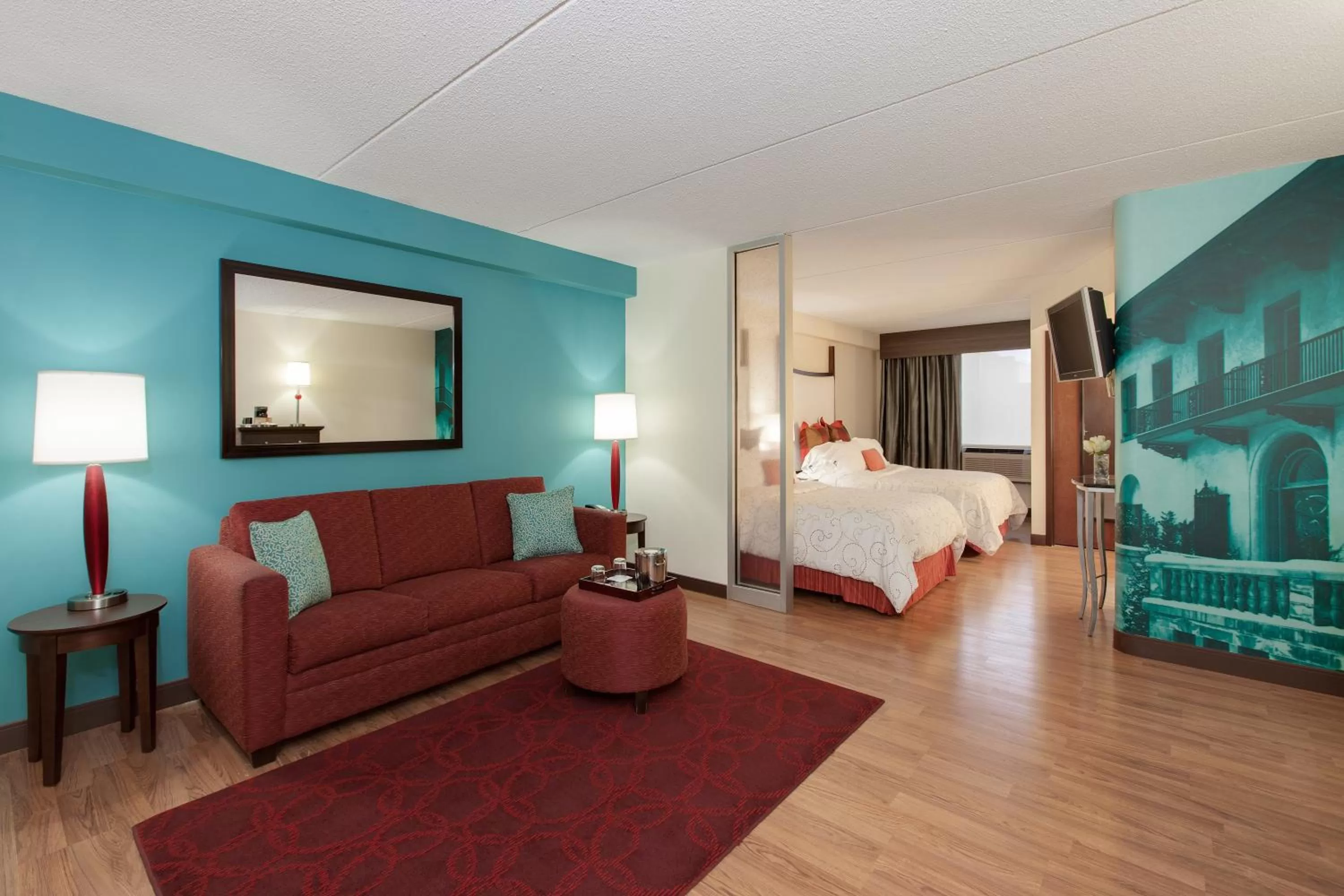 Wellness Double Room with Two Double Beds and Glass Enclosed Shower in Hotel Indigo Chicago - Vernon Hills by IHG
