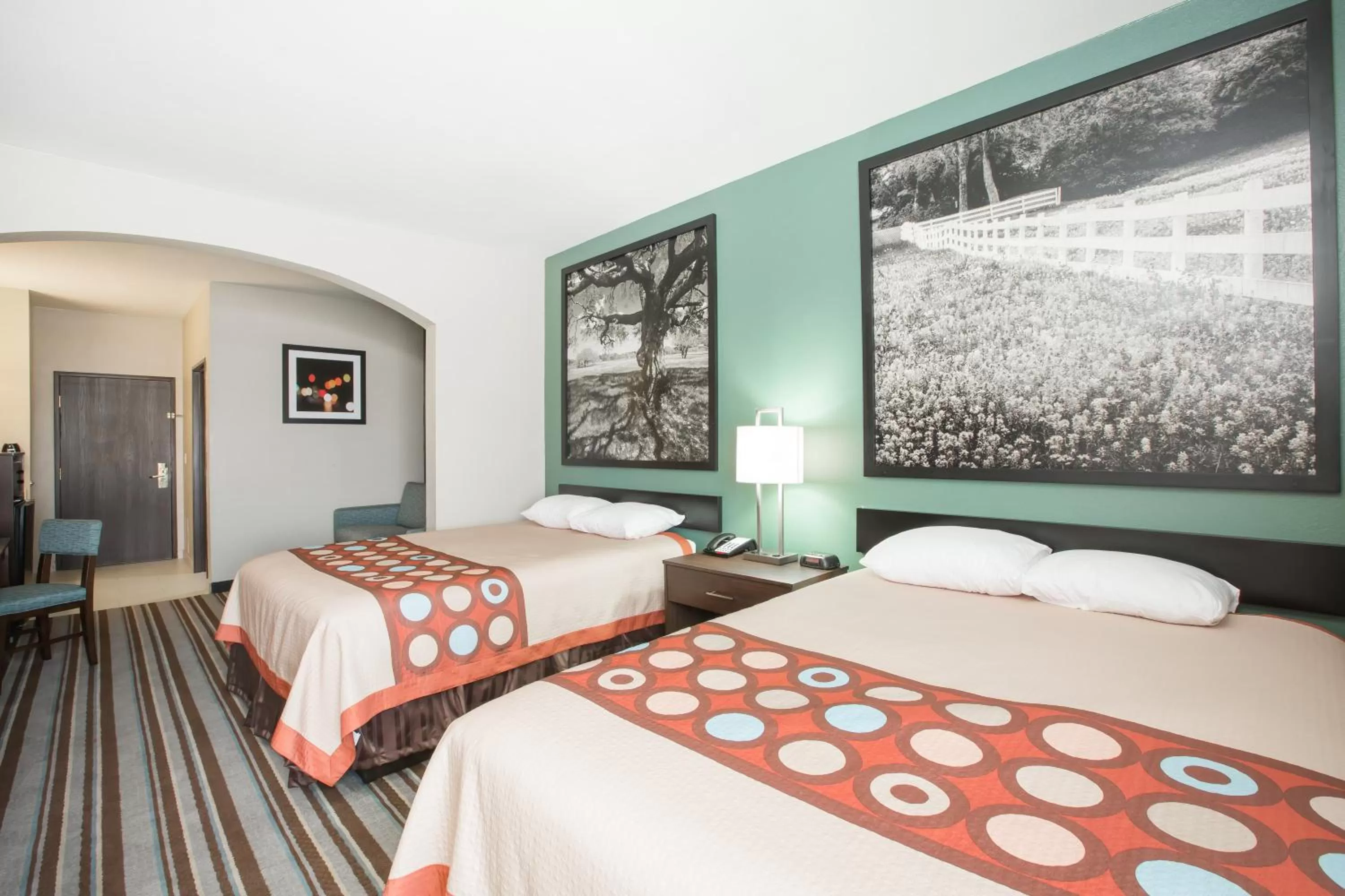 Queen Room with Two Queen Beds and Sofa Bed - Non-Smoking in Super 8 by Wyndham Port Arthur/Nederland Area