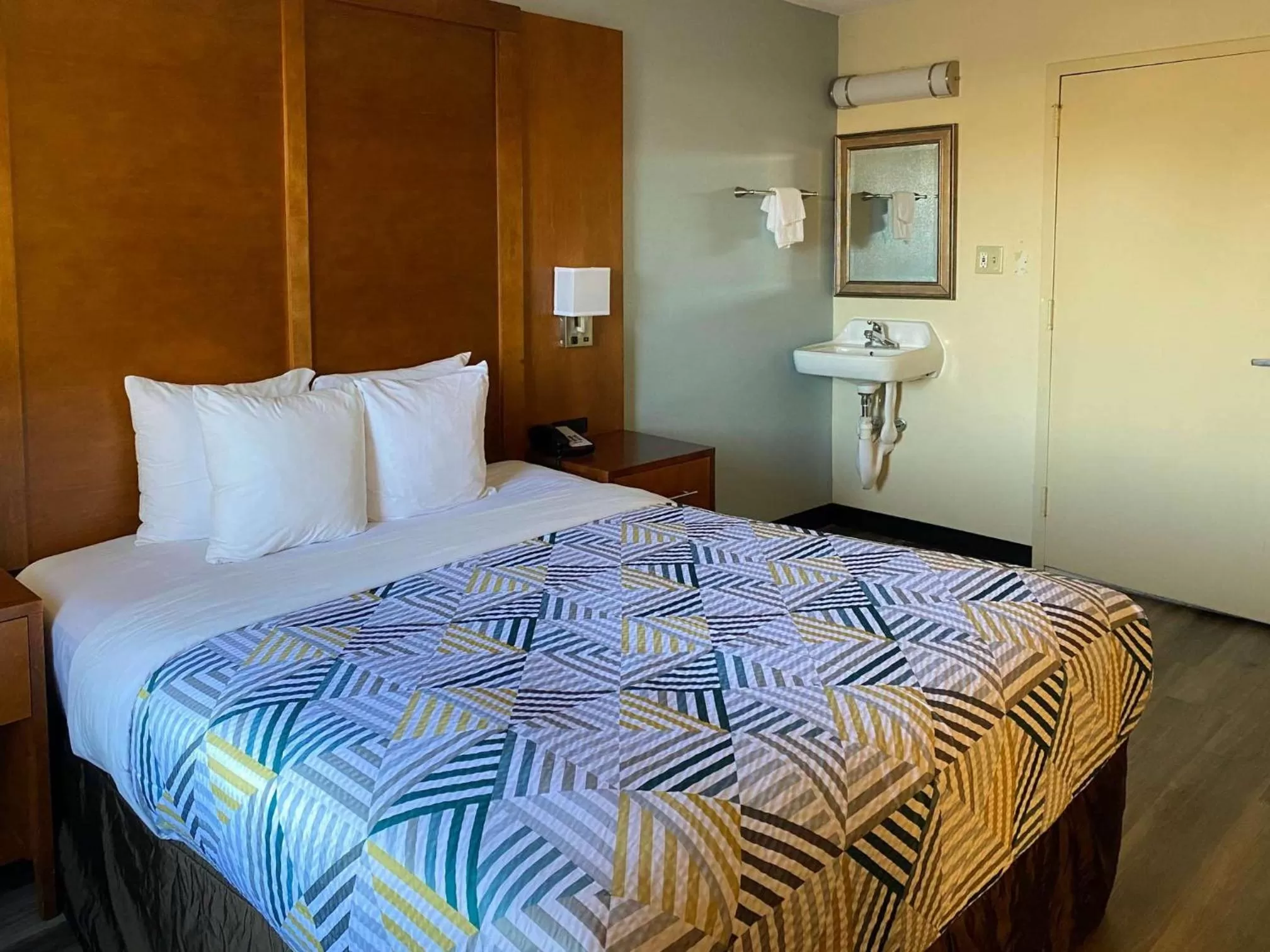 Queen Room - Disability Access - Roll in Shower in Studio 6 Suites Catonsville MD Baltimore West