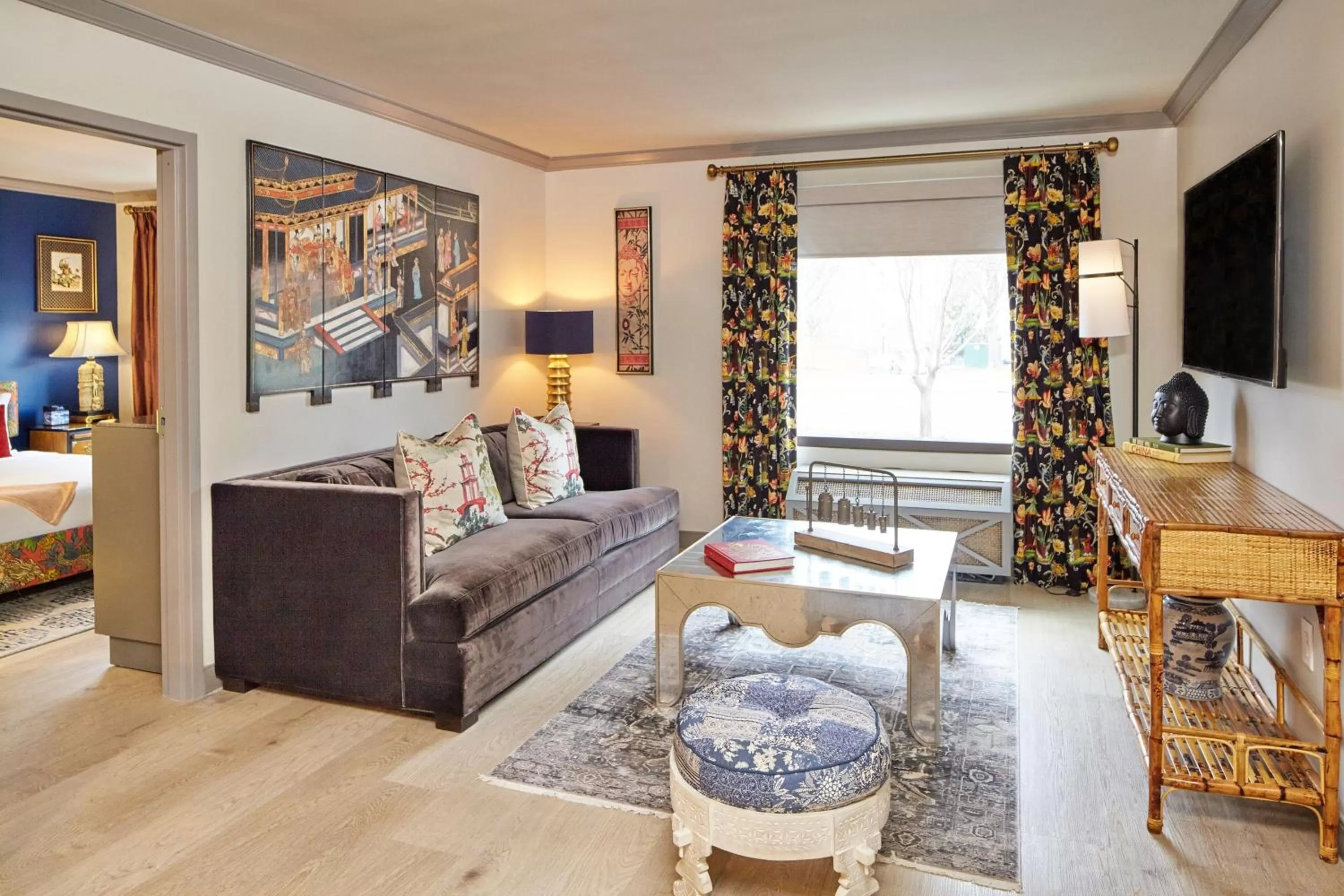 Large One-Bedroom King Suite with City View in The Burgess Hotel, Atlanta, a Tribute Portfolio Hotel