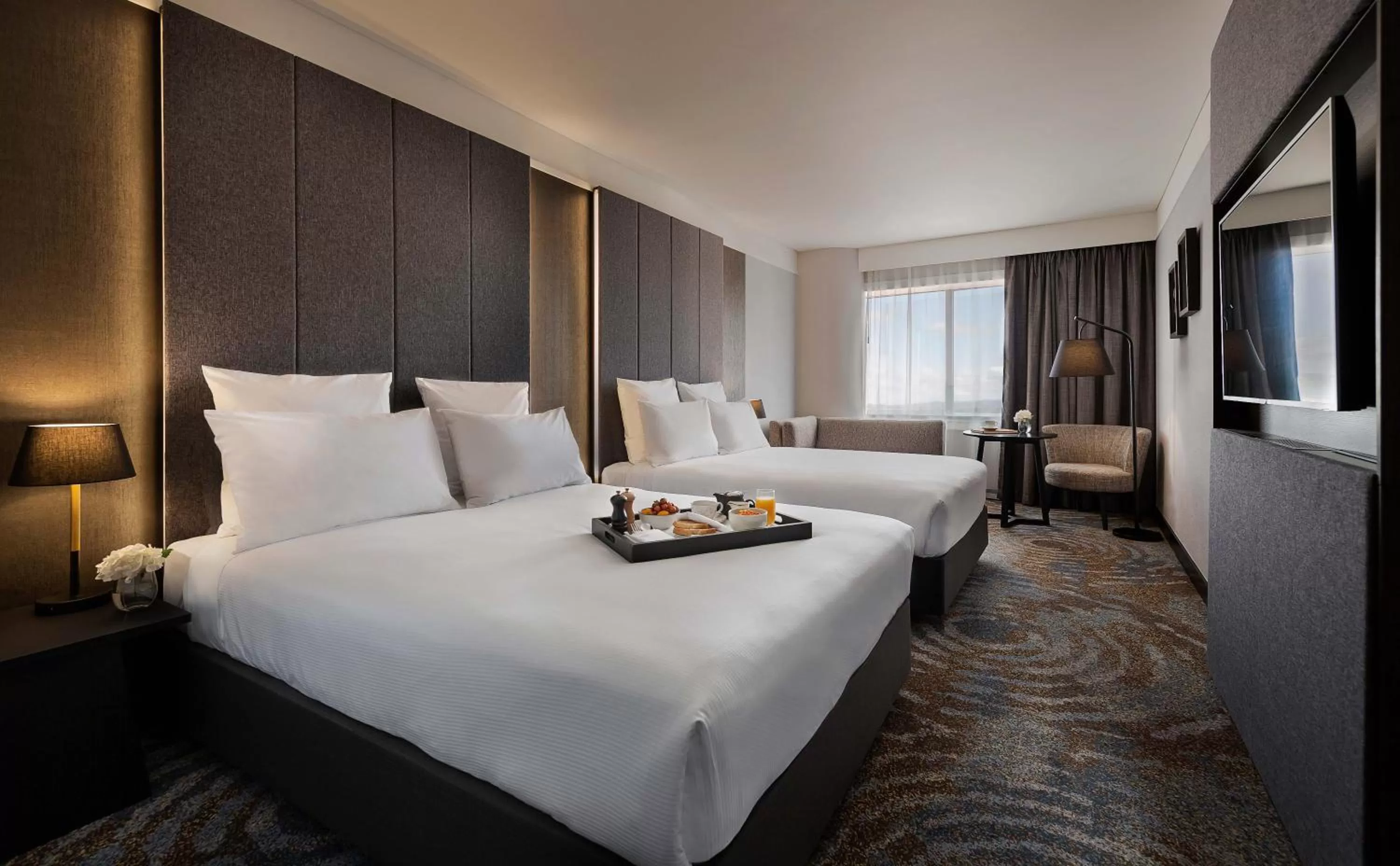 Superior Queen Room with Two Queen Beds and City View in Pullman Rotorua