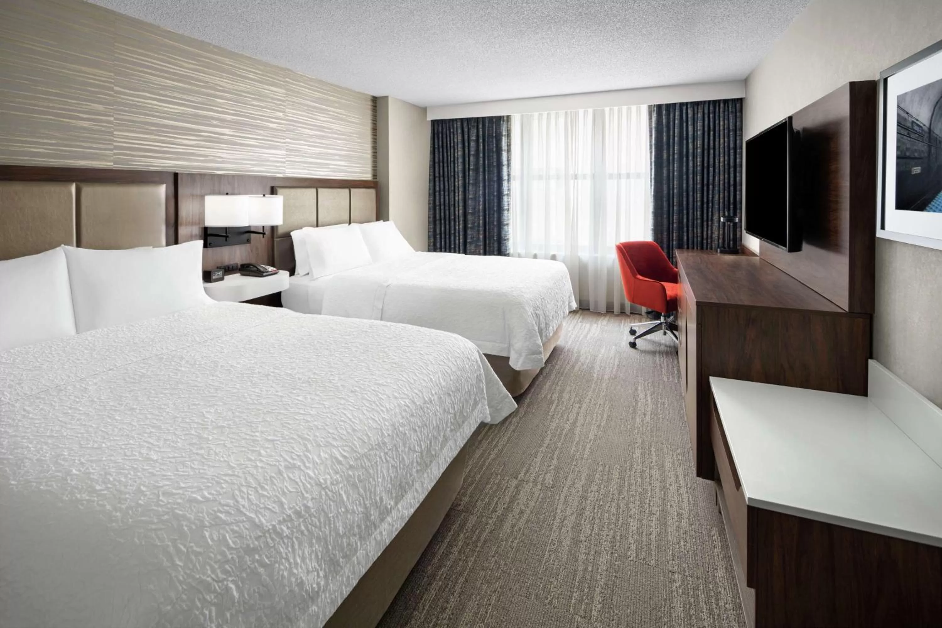 Double Room with Two Double Beds and Roll-In Shower - Mobility and Hearing Access/Non-Smoking in Hampton Inn & Suites Chicago-Downtown