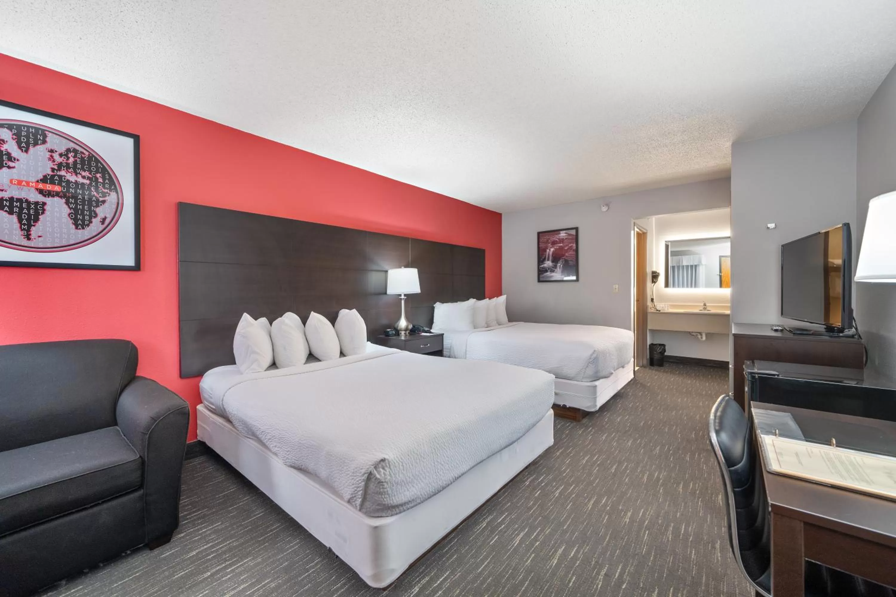 Queen Room with Two Queen Beds - Non-Smoking in Ramada by Wyndham Sioux Falls Airport - Waterpark Resort & Event Center