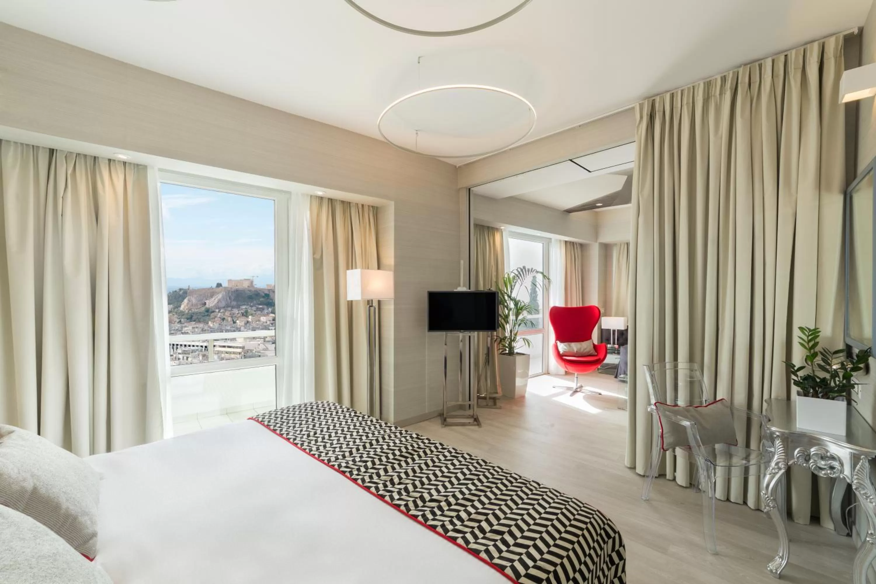 Deluxe Suite with Corner Balcony & Panoramic Acropolis View in St George Lycabettus Lifestyle Hotel