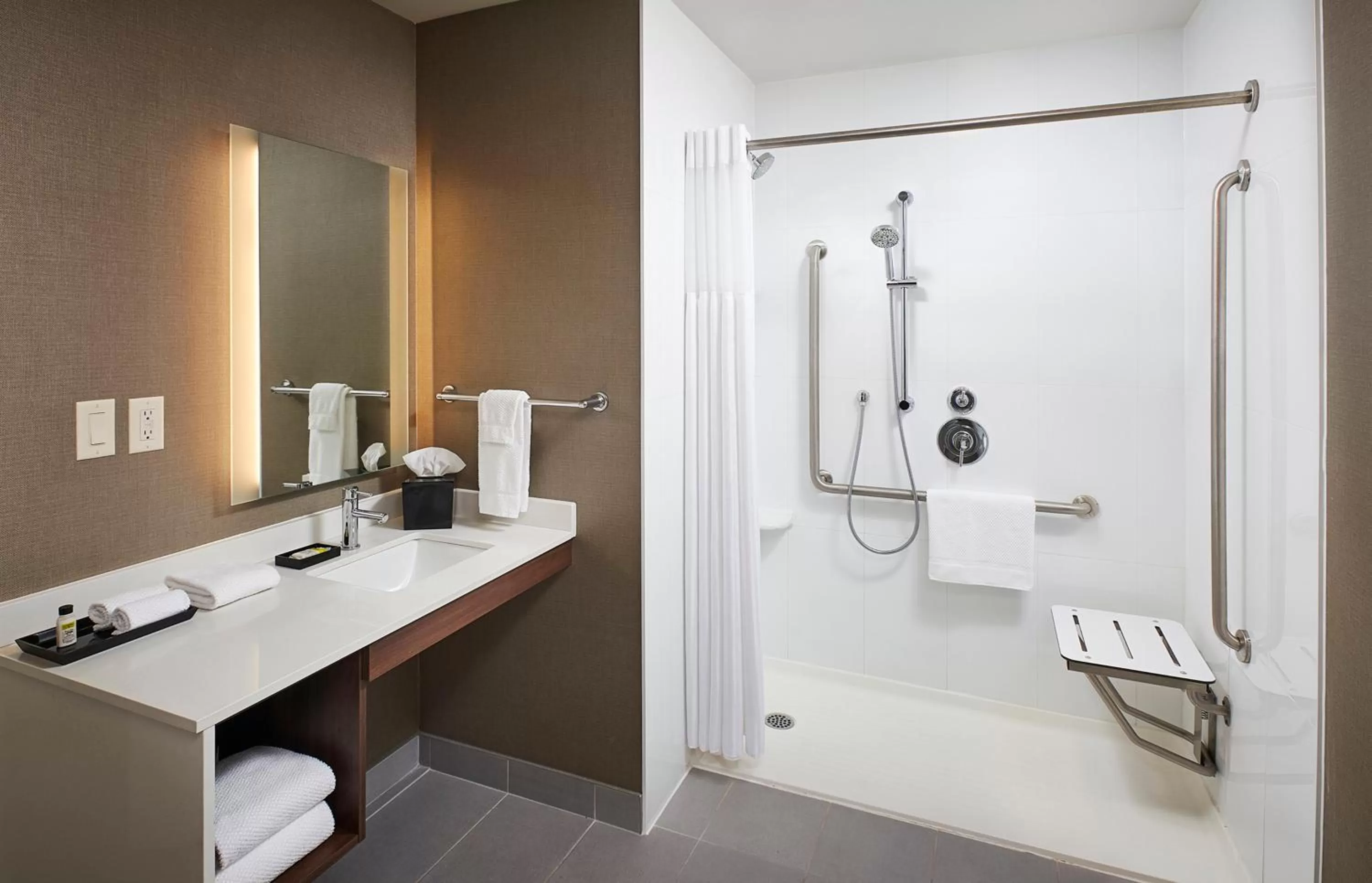 One-Bedroom Suite with Roll In Shower - Mobility Accessible in Staybridge Suites Niagara-On-The-Lake by IHG