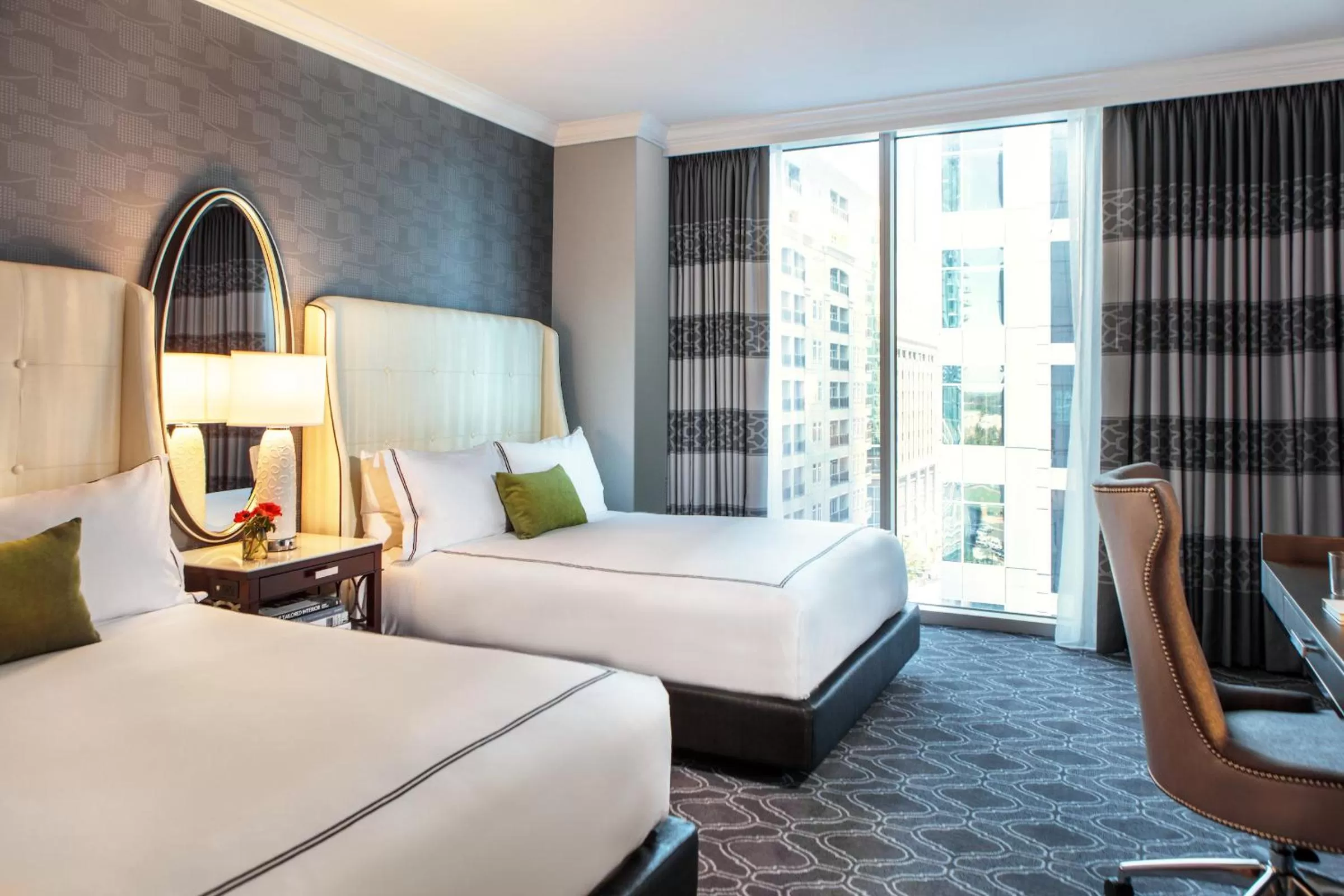 Queen Room with Two Queen Beds and Mobility Accessible Roll-In Shower in Kimpton Tryon Park Hotel, an IHG Hotel