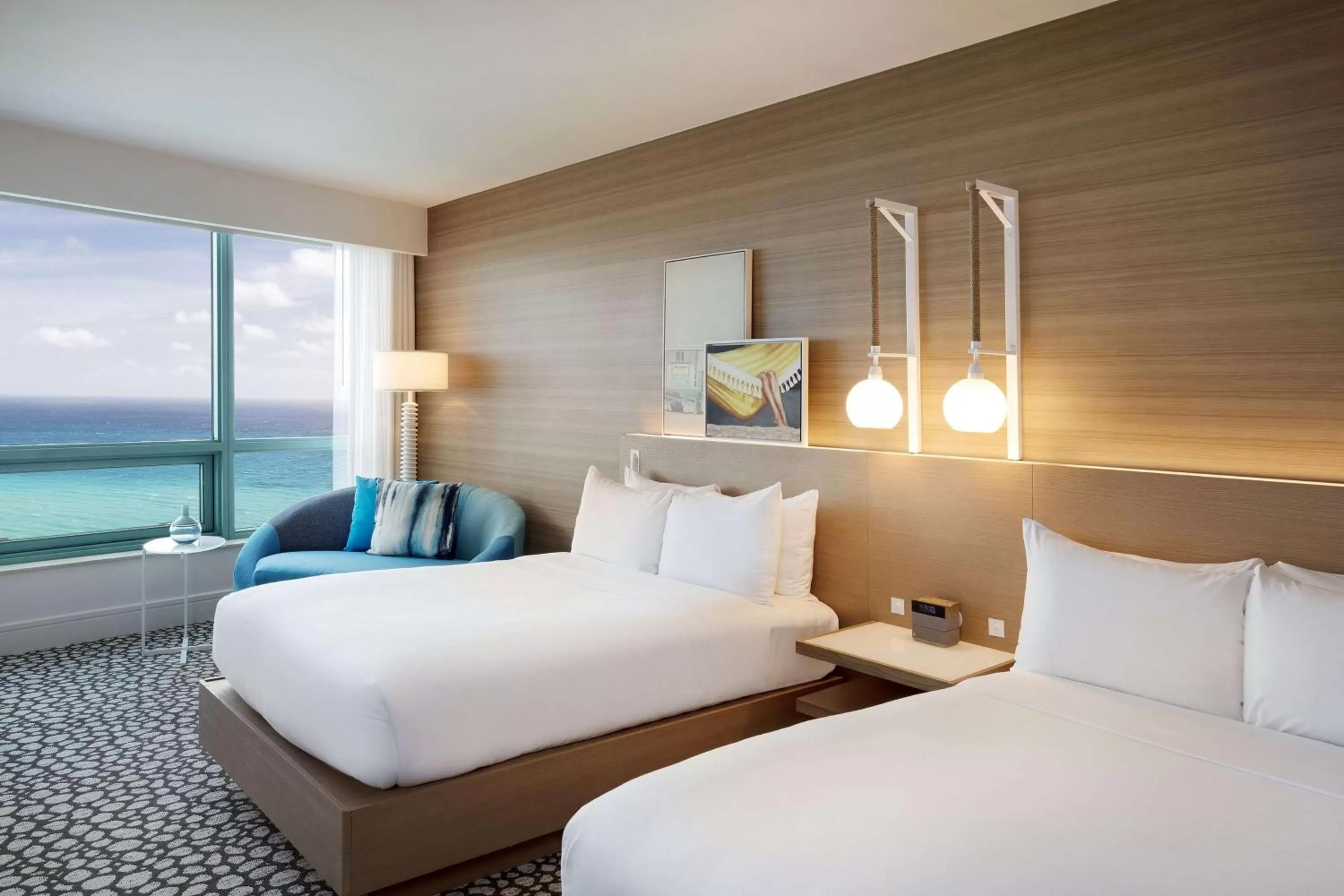 Double Room with Two Double Beds and Ocean Front View - High Floor in The Diplomat Beach Resort Hollywood, Curio Collection by Hilton