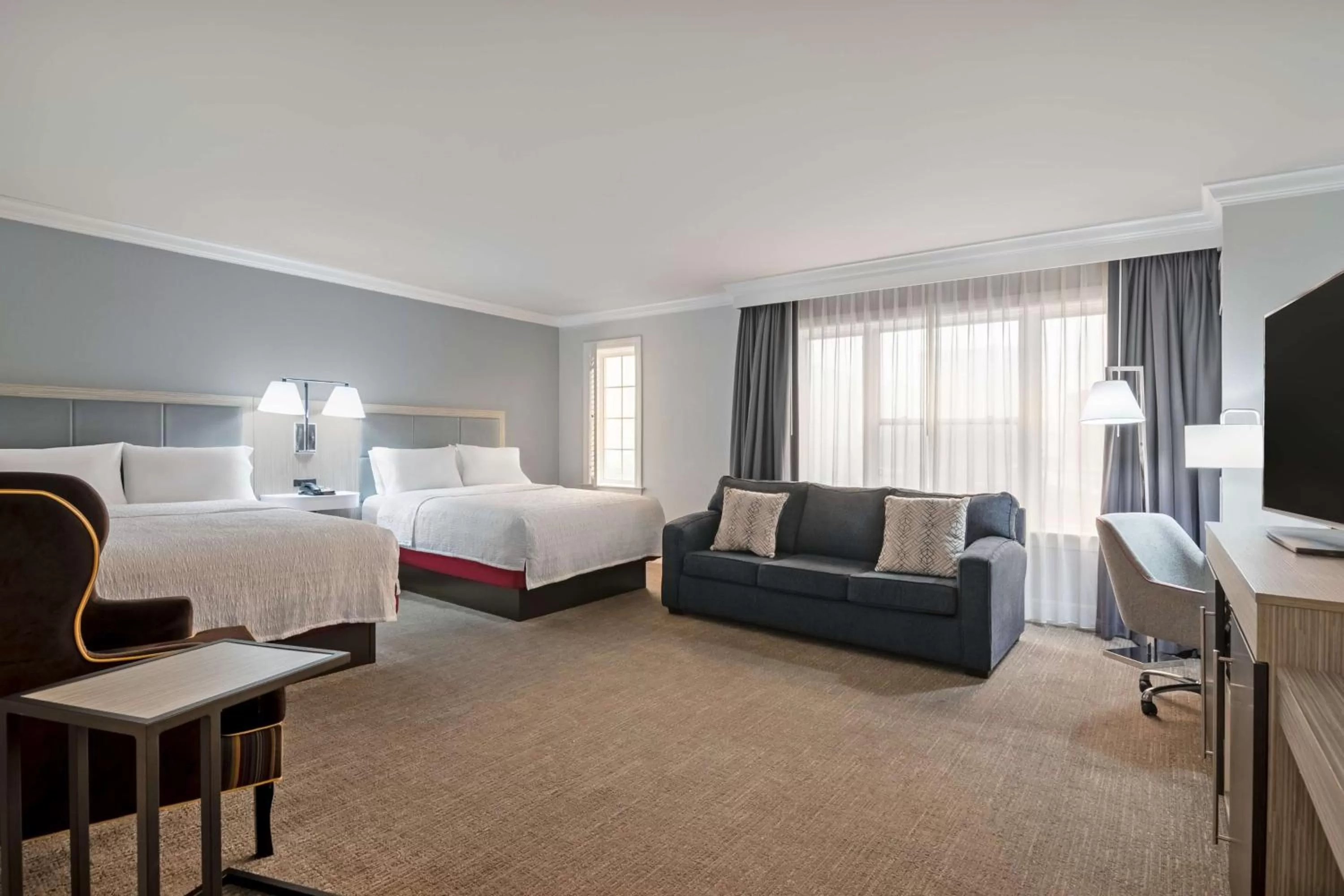 Queen Room with Two Queen Beds and Sofa Bed - Non-Smoking in Hampton Inn & Suites Stamford